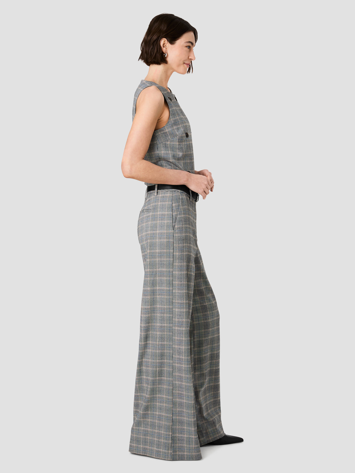 MATTEO PLAID WIDE LEG TROUSERS VIEW 5 | New Arrivals MATTEO PLAID WIDE LEG TROUSERS VIEW 5 | New Arrivals