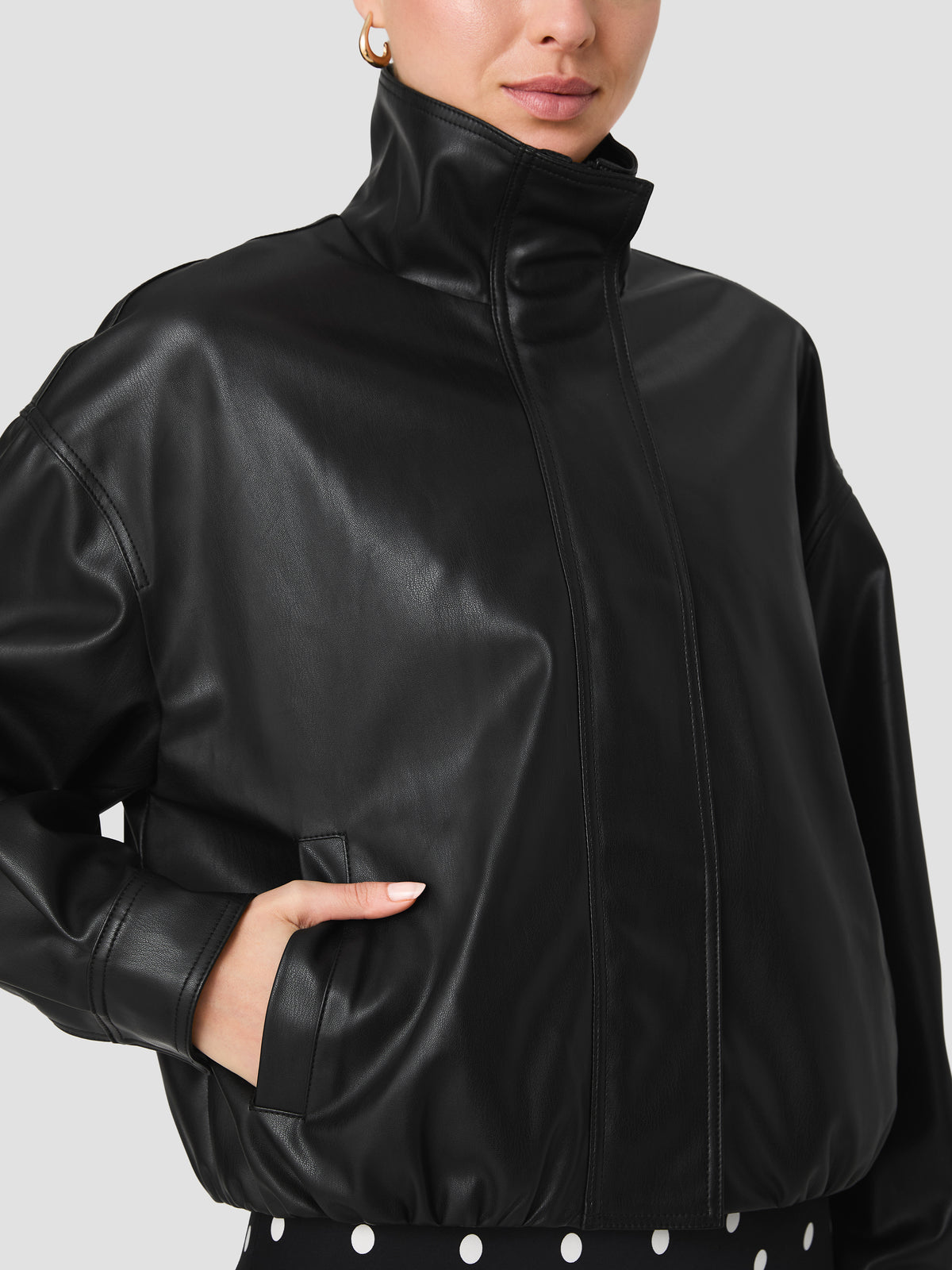 DESSA FAUX LEATHER BOMBER JACKET VIEW 5 | Best Sellers DESSA FAUX LEATHER BOMBER JACKET VIEW 5 | Best Sellers