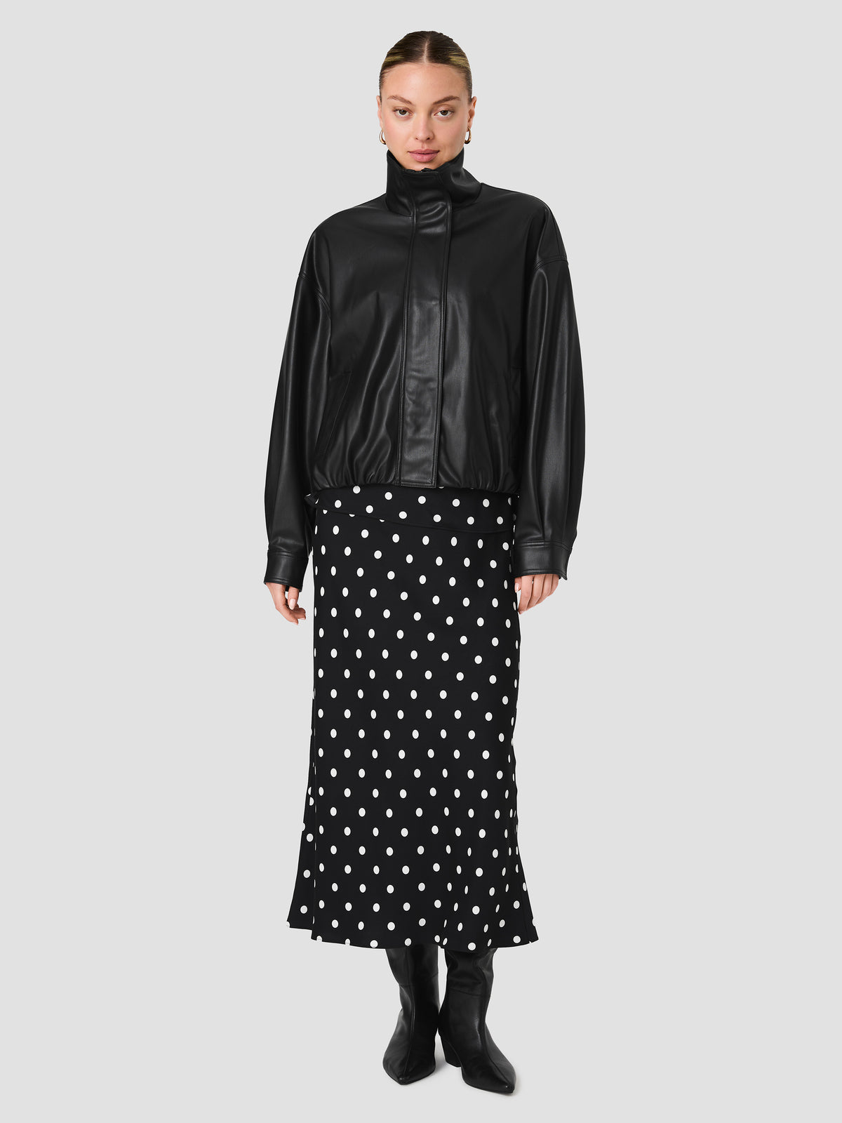 DESSA FAUX LEATHER BOMBER JACKET VIEW 8 | Best Sellers DESSA FAUX LEATHER BOMBER JACKET VIEW 8 | Best Sellers