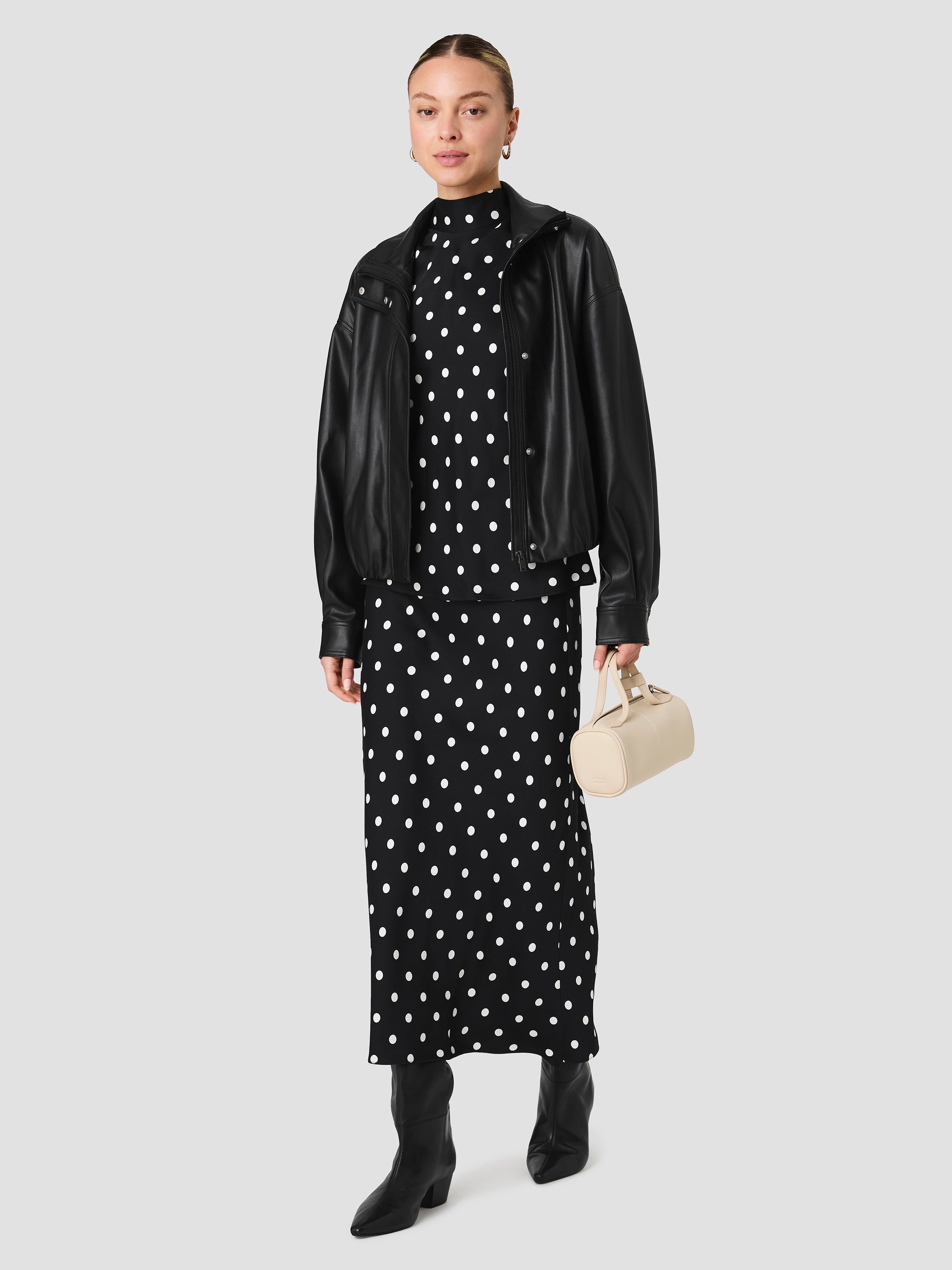 DESSA FAUX LEATHER BOMBER JACKET View 2 | Coats & Jackets DESSA FAUX LEATHER BOMBER JACKET View 2 | Coats & Jackets