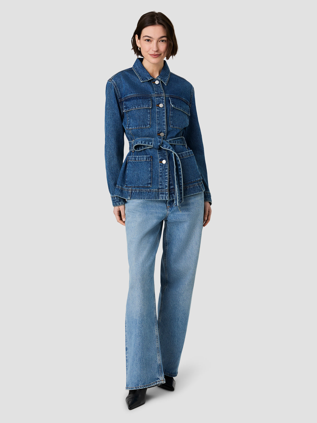 DALLAS DENIM WRAP WAIST JACKET VIEW 6 | The Layering Shop DALLAS DENIM WRAP WAIST JACKET VIEW 6 | The Layering Shop