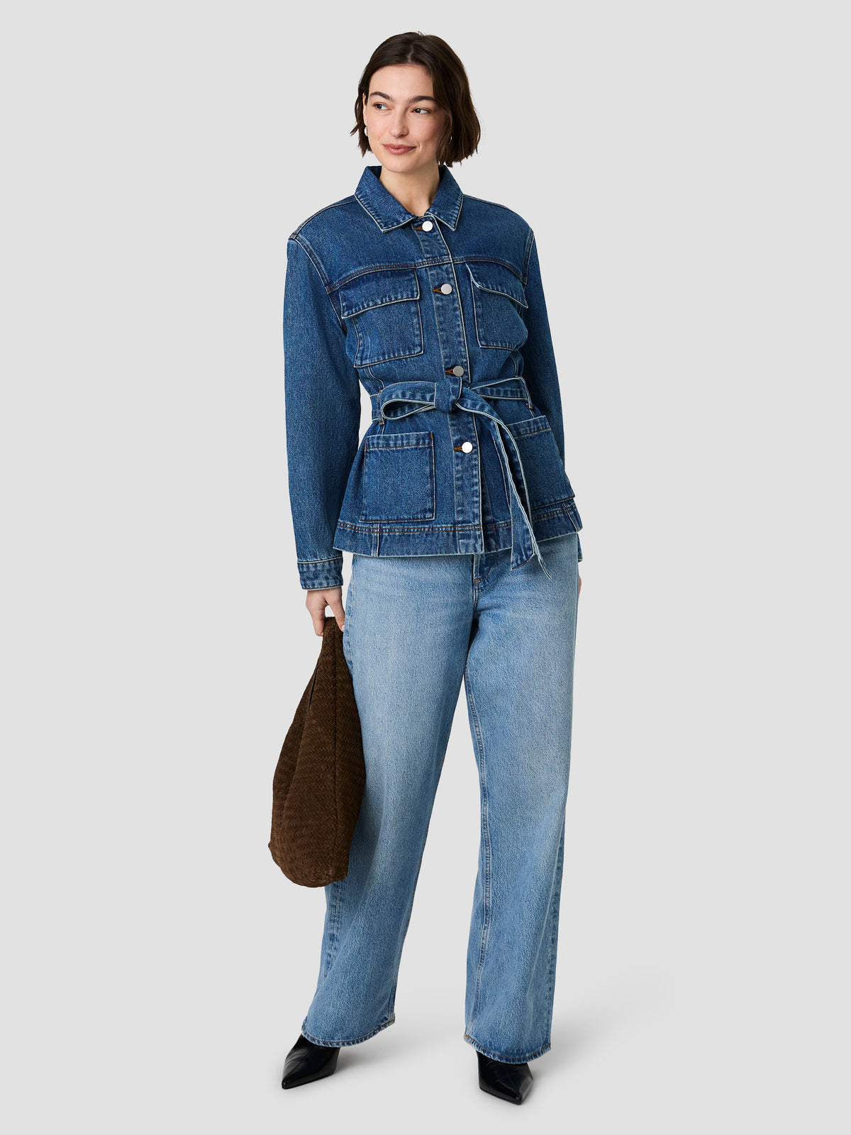 DALLAS DENIM WRAP WAIST JACKET VIEW 1 | The Layering Shop DALLAS DENIM WRAP WAIST JACKET VIEW 1 | The Layering Shop