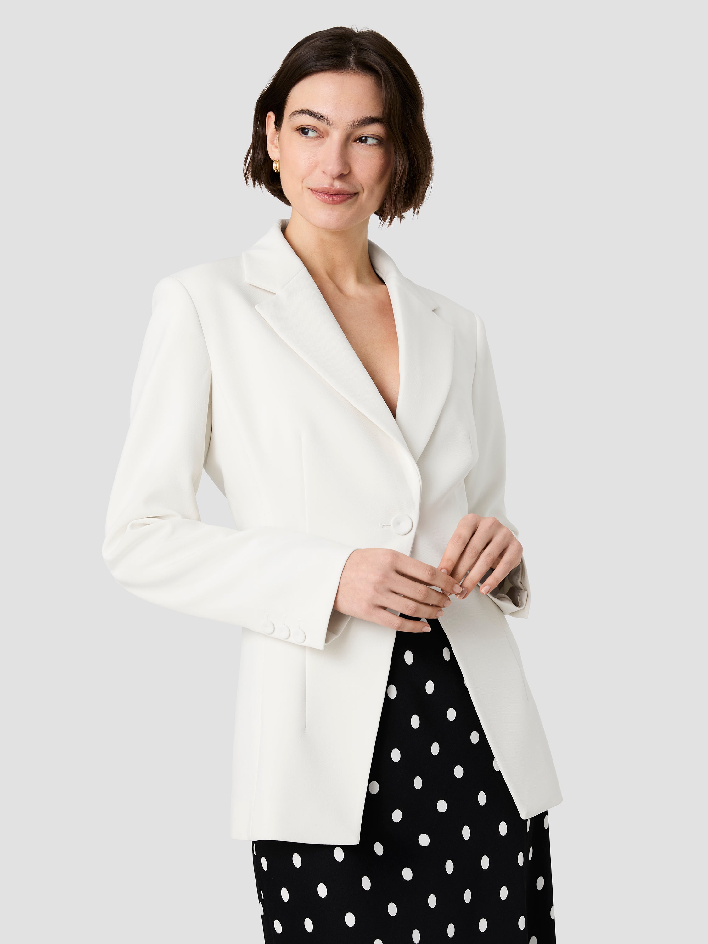 AZRA TWILL CINCHED BLAZER VIEW 3 AZRA TWILL CINCHED BLAZER VIEW 3
