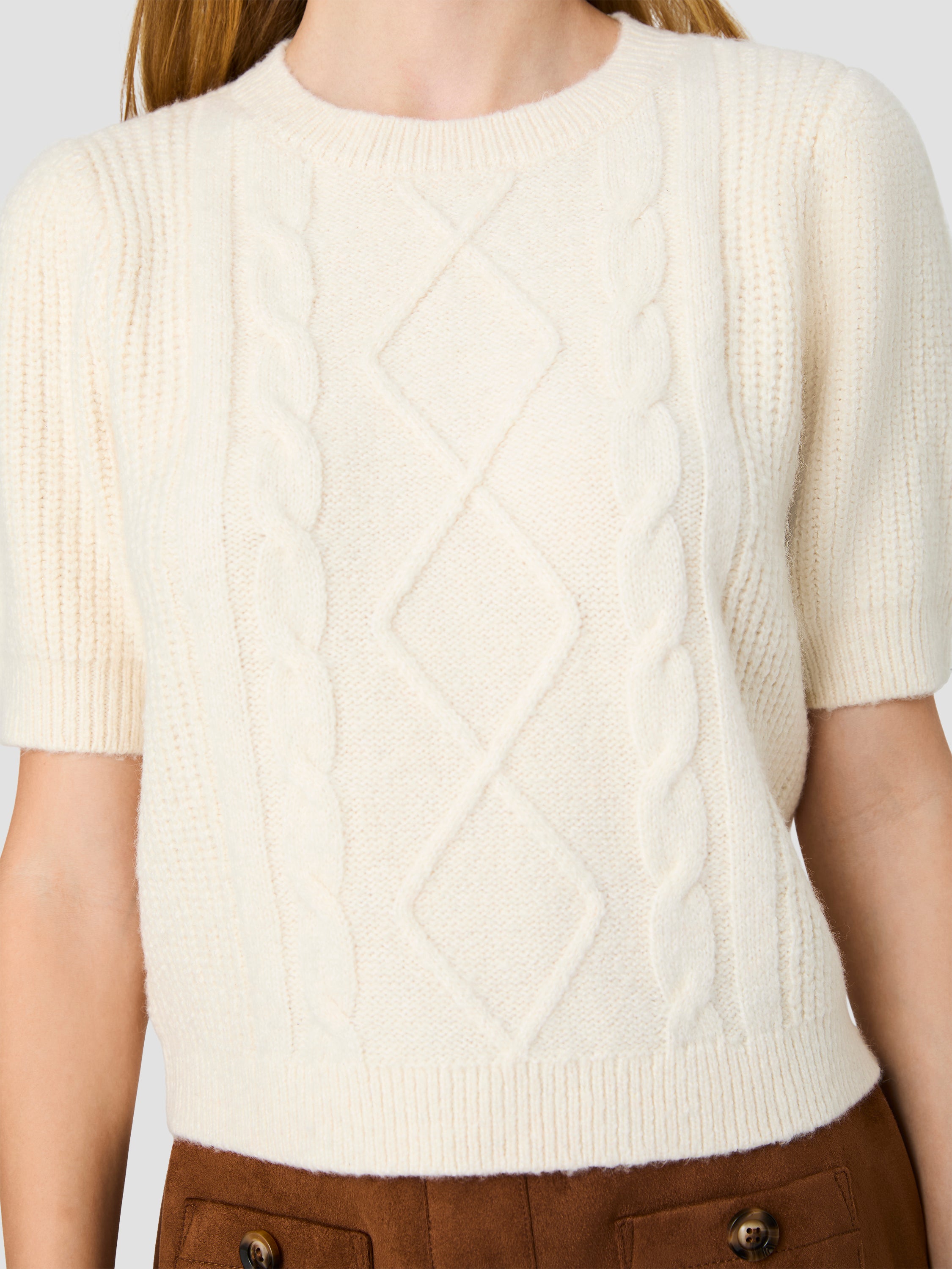 WESLEY KNIT PUFF SLEEVE CABLE TOP VIEW 3 | New Arrivals WESLEY KNIT PUFF SLEEVE CABLE TOP VIEW 3 | New Arrivals