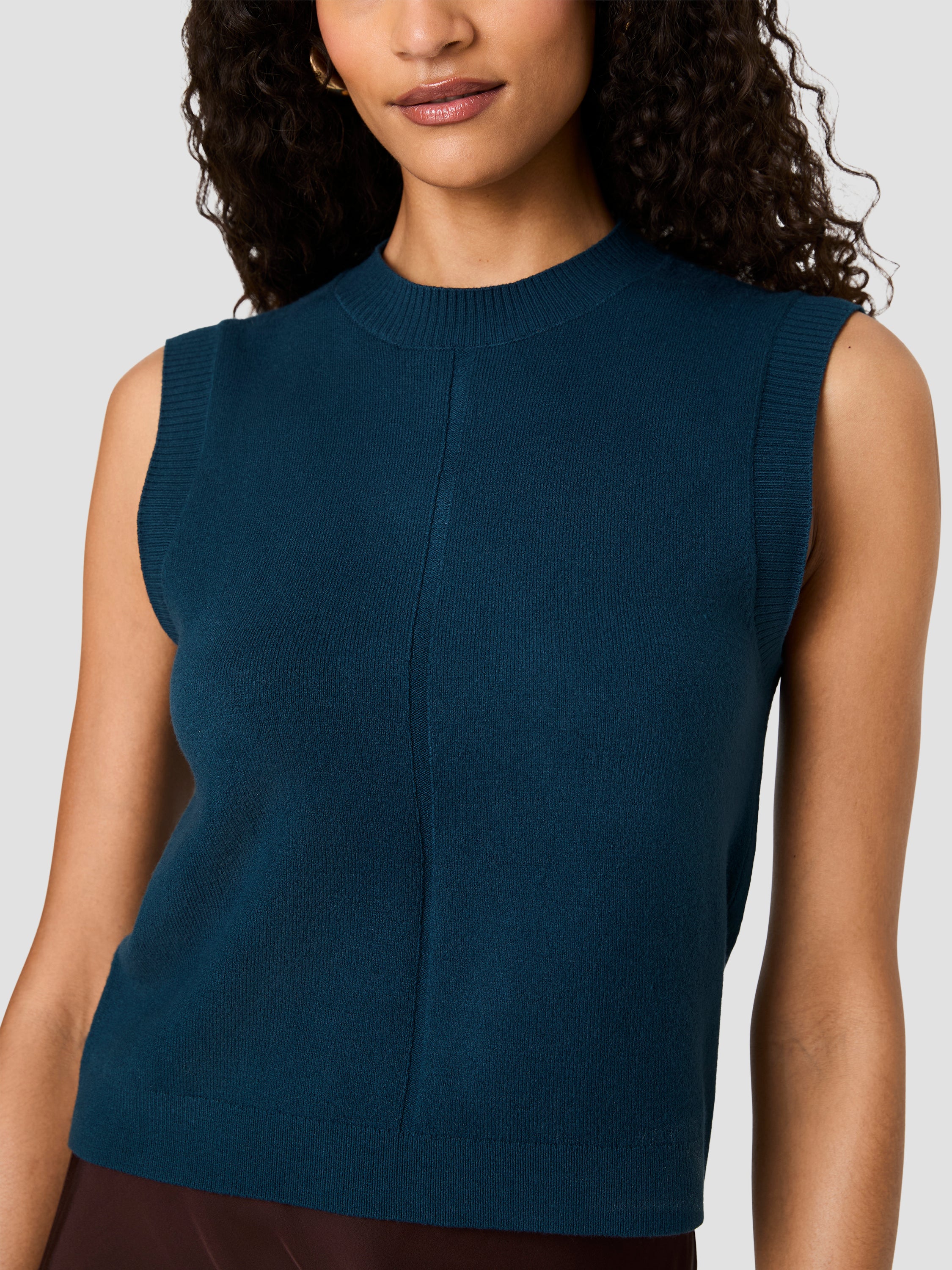 BABYSOFT VERTICAL TICK CREW NECK SLEEVELESS TOP VIEW 3 BABYSOFT VERTICAL TICK CREW NECK SLEEVELESS TOP VIEW 3
