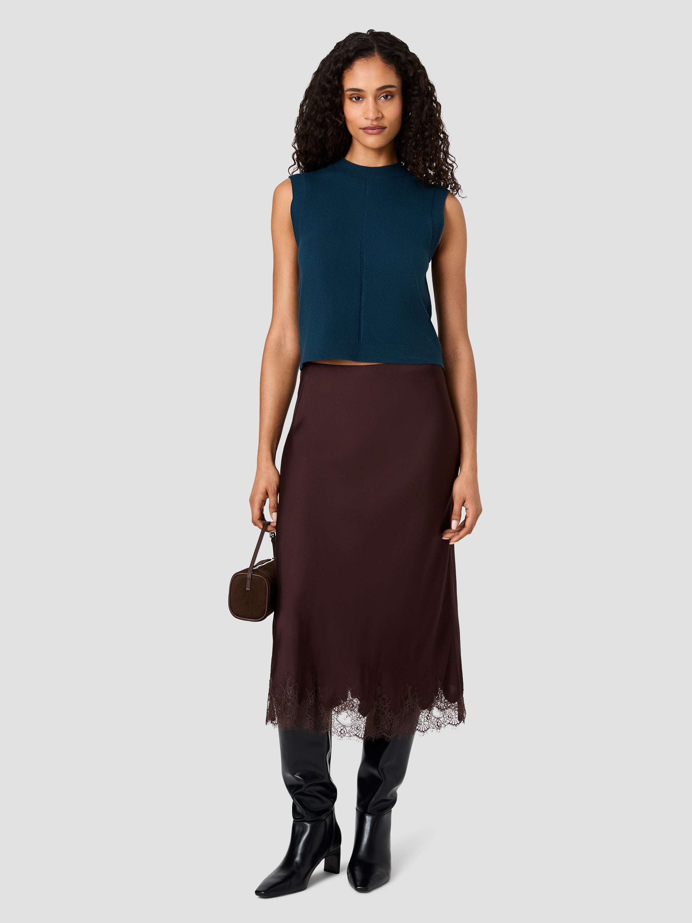 BABYSOFT VERTICAL TICK CREW NECK SLEEVELESS TOP View 1 | The Essentials Edit BABYSOFT VERTICAL TICK CREW NECK SLEEVELESS TOP View 1 | The Essentials Edit