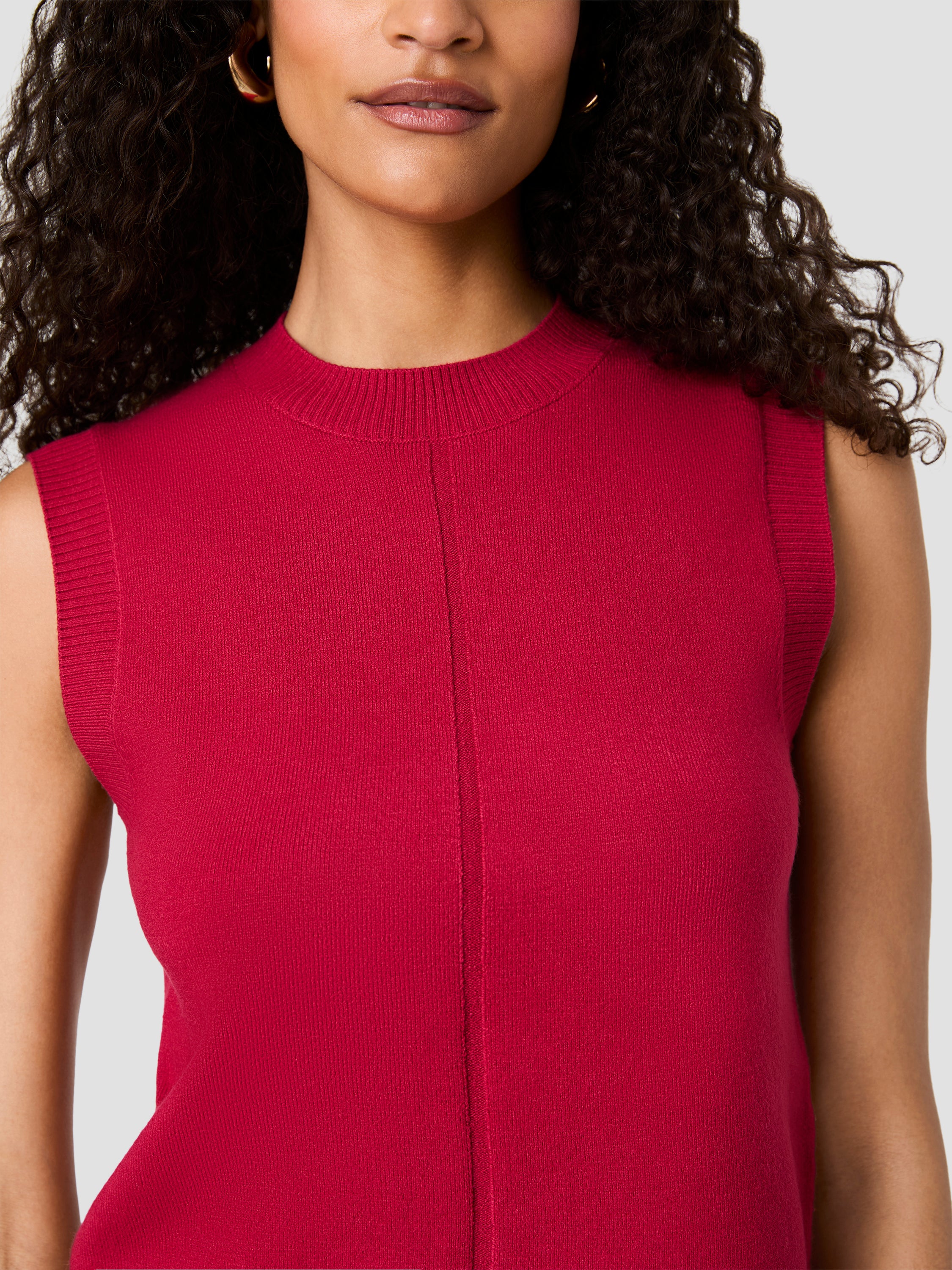 BABYSOFT VERTICAL TICK CREW NECK SLEEVELESS TOP VIEW 7 | Sweaters & Knits BABYSOFT VERTICAL TICK CREW NECK SLEEVELESS TOP VIEW 7 | Sweaters & Knits