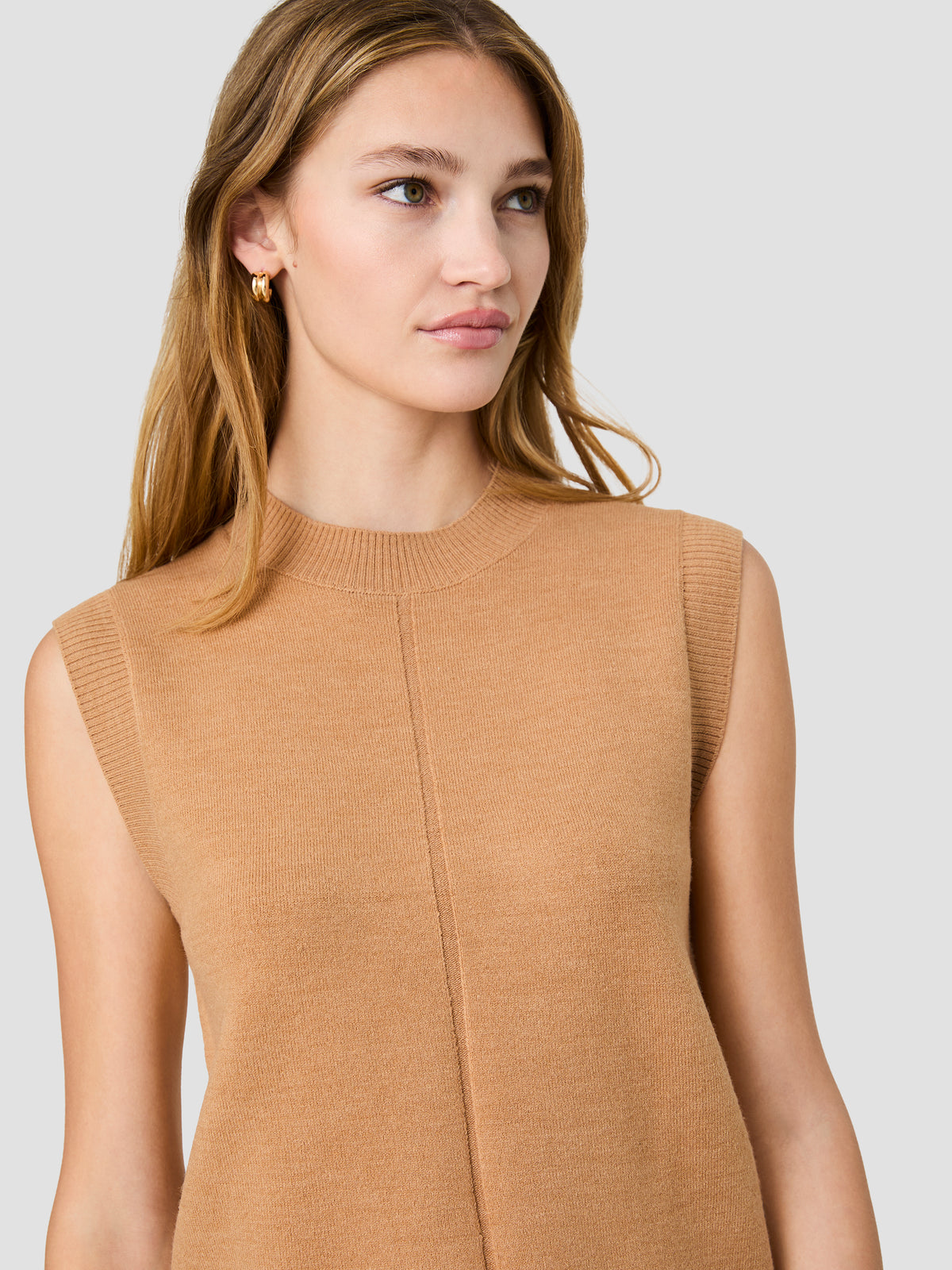 BABYSOFT VERTICAL TICK CREW NECK SLEEVELESS SWEATER VIEW 3 | New Arrivals BABYSOFT VERTICAL TICK CREW NECK SLEEVELESS SWEATER VIEW 3 | New Arrivals