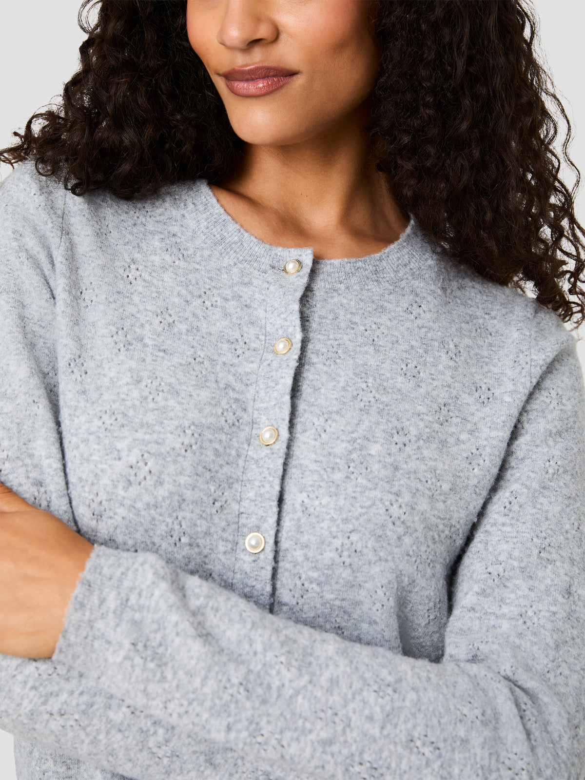 DAKOTA KNIT POINTELLE CARDIGAN VIEW 3 DAKOTA KNIT POINTELLE CARDIGAN VIEW 3