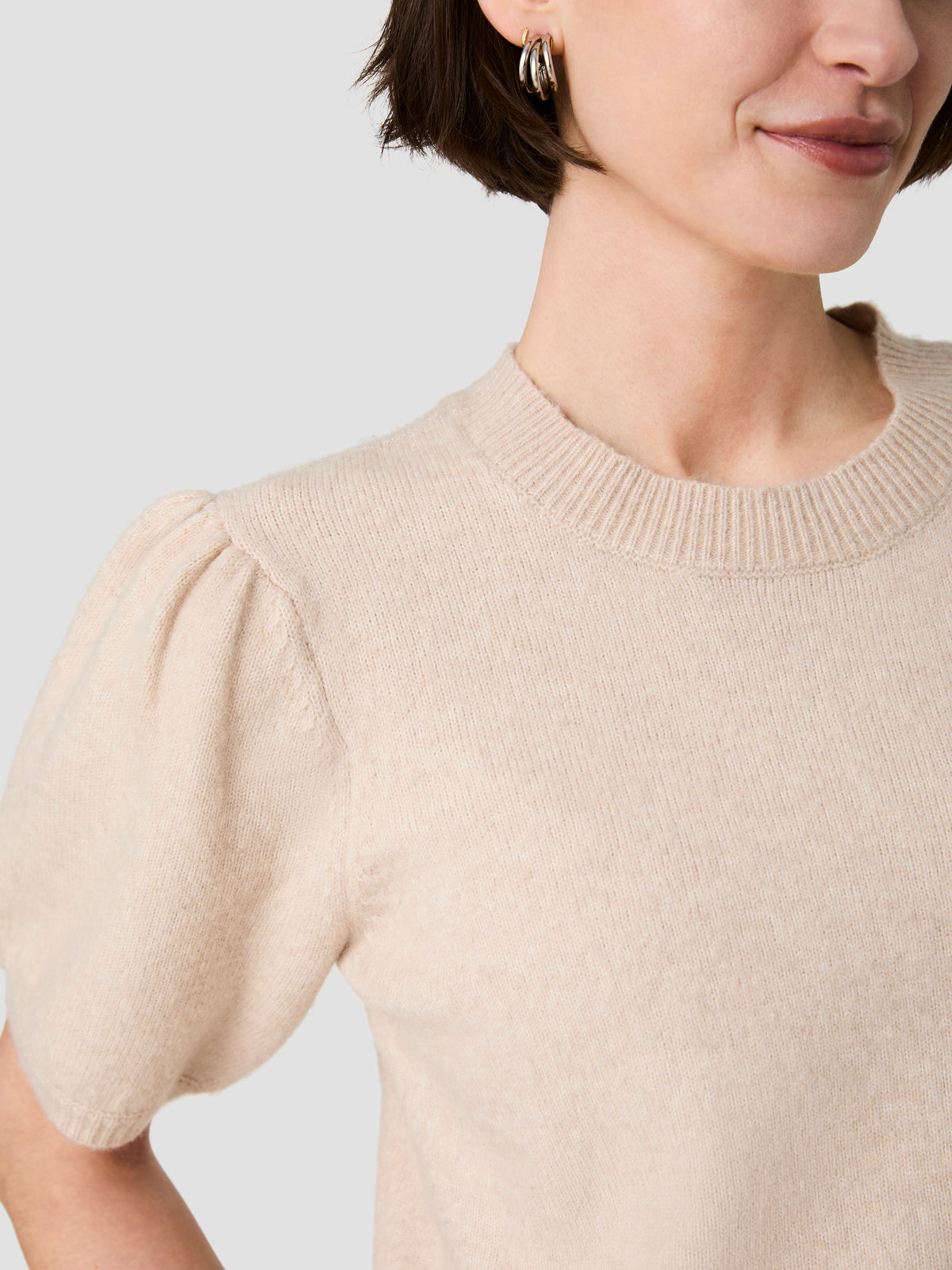 YULIA KNIT PUFF SLEEVE TOP VIEW 3 YULIA KNIT PUFF SLEEVE TOP VIEW 3