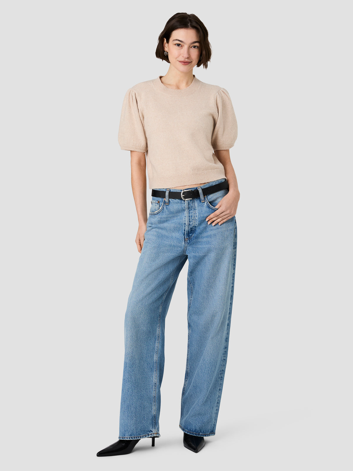 YULIA KNIT PUFF SLEEVE TOP VIEW 6 YULIA KNIT PUFF SLEEVE TOP VIEW 6