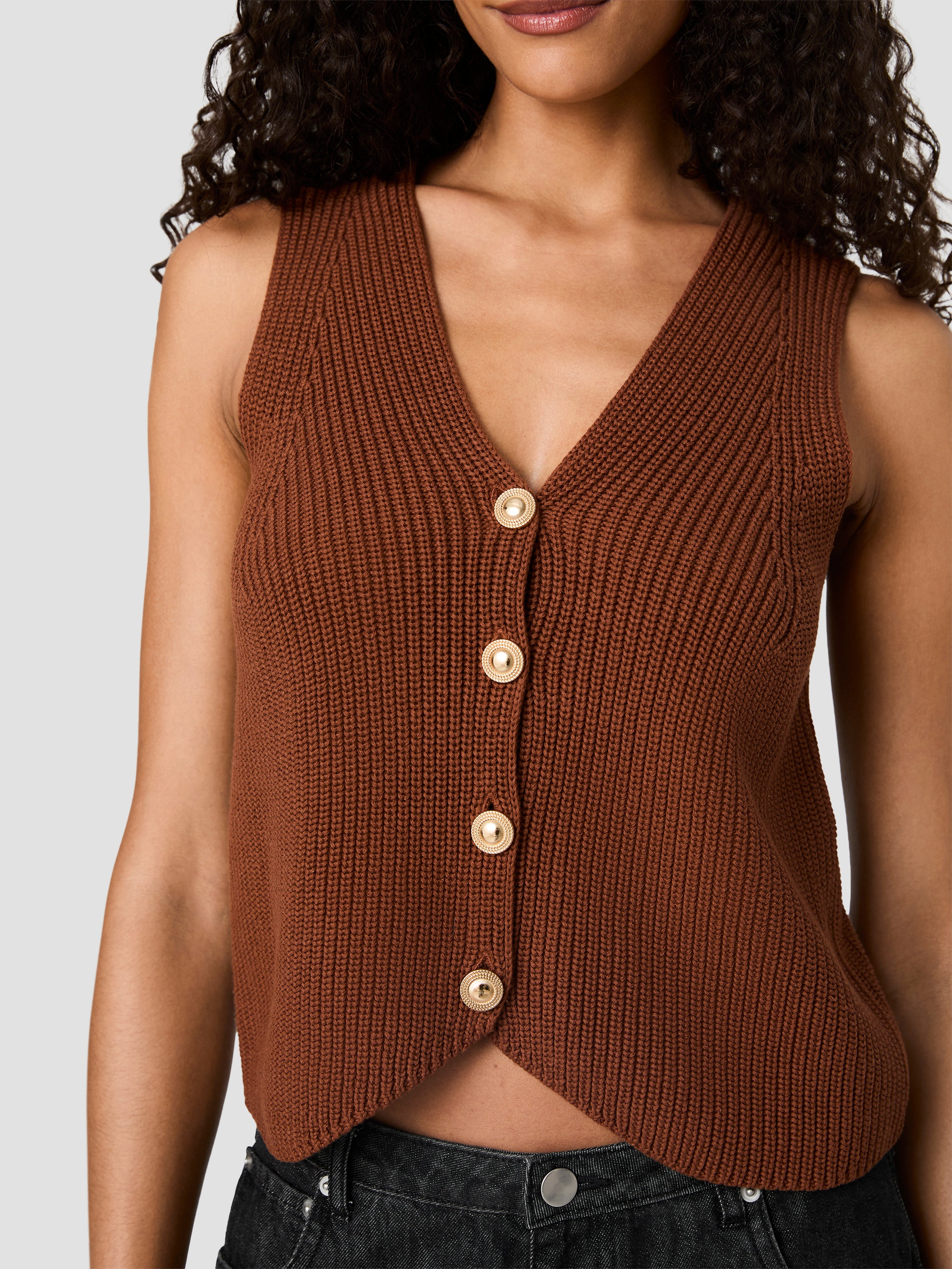 MOZART V-NECK RIB KNIT VEST VIEW 3 MOZART V-NECK RIB KNIT VEST VIEW 3