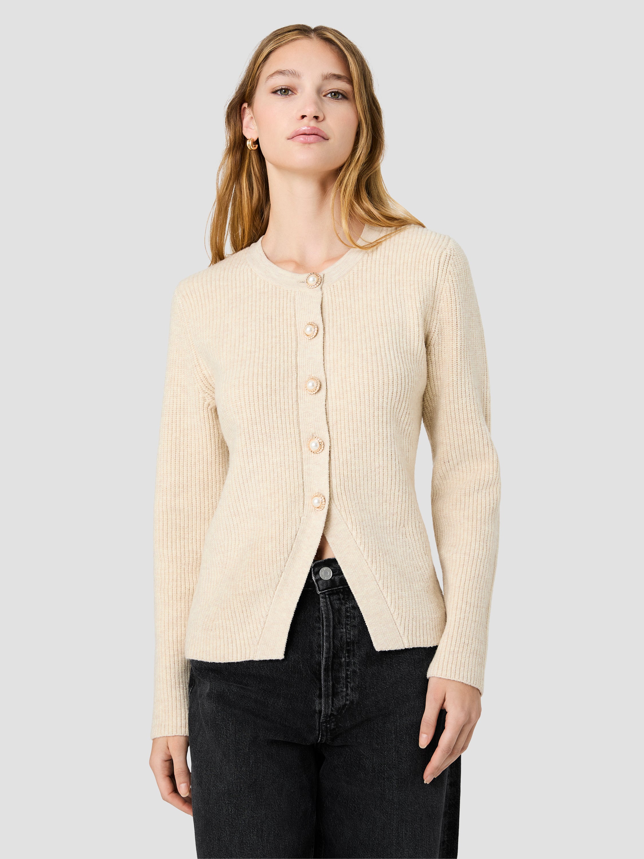 MARLEY KNIT BUTTON FRONT TOP View 1 | Wear to Work MARLEY KNIT BUTTON FRONT TOP View 1 | Wear to Work