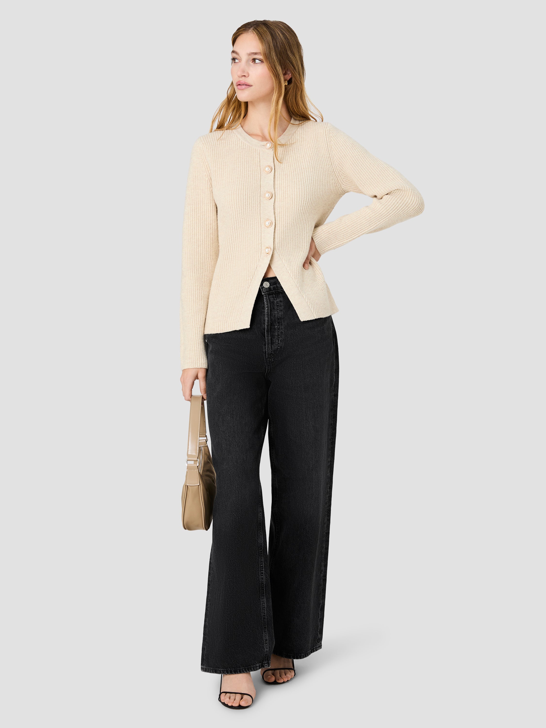 MARLEY KNIT BUTTON FRONT TOP View 2 | Wear to Work MARLEY KNIT BUTTON FRONT TOP View 2 | Wear to Work