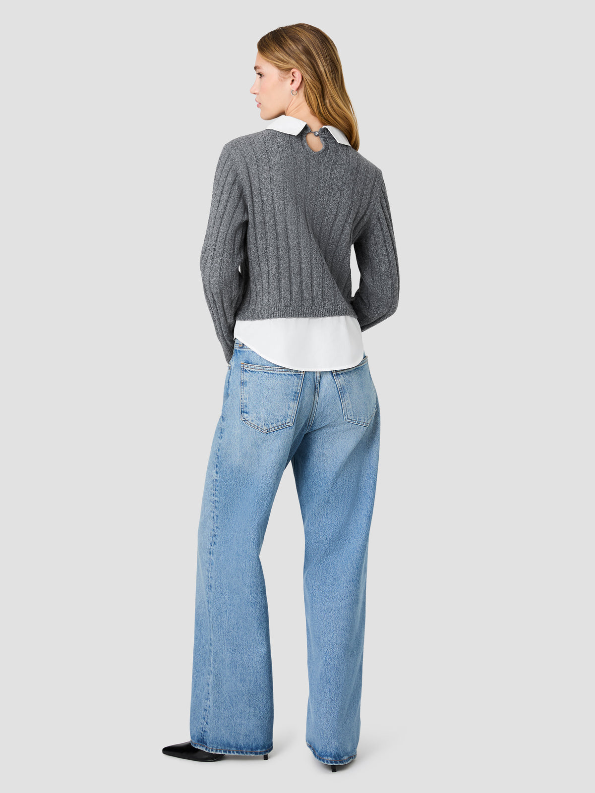 ALEYNA KNIT COMBO COLLARED PULLOVER SWEATER VIEW 4 | The Essentials Edit ALEYNA KNIT COMBO COLLARED PULLOVER SWEATER VIEW 4 | The Essentials Edit