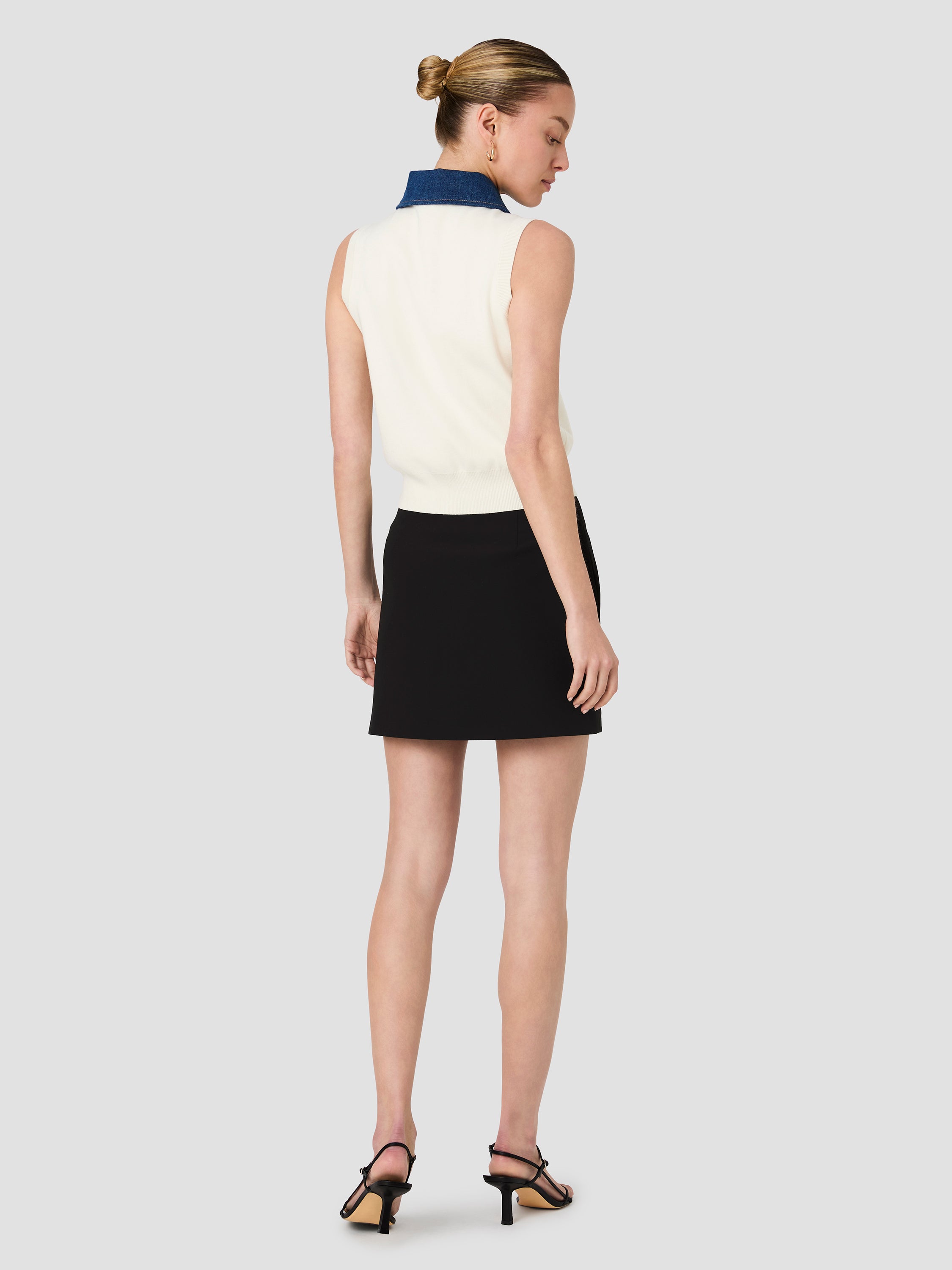 MAXIME KNIT DENIM COLLARED SWEATER VEST VIEW 4 | Best Sellers MAXIME KNIT DENIM COLLARED SWEATER VEST VIEW 4 | Best Sellers