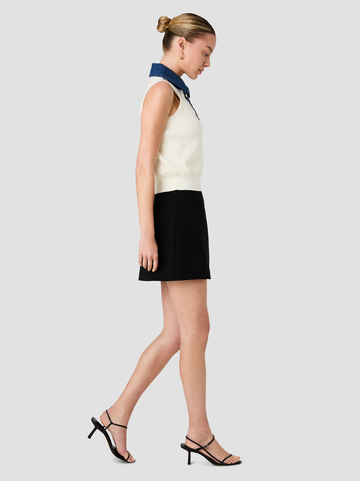 MAXIME KNIT DENIM COLLARED SWEATER VEST VIEW 5 | Best Sellers MAXIME KNIT DENIM COLLARED SWEATER VEST VIEW 5 | Best Sellers