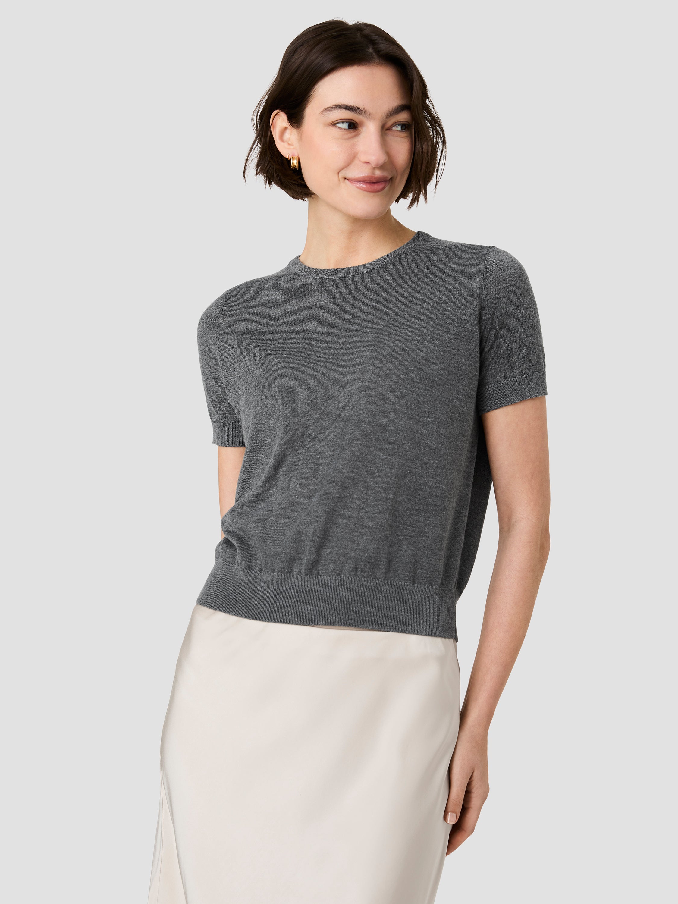 NOLA FINE KNIT SHORT SLEEVE SWEATER VIEW 3 | New Arrivals NOLA FINE KNIT SHORT SLEEVE SWEATER VIEW 3 | New Arrivals