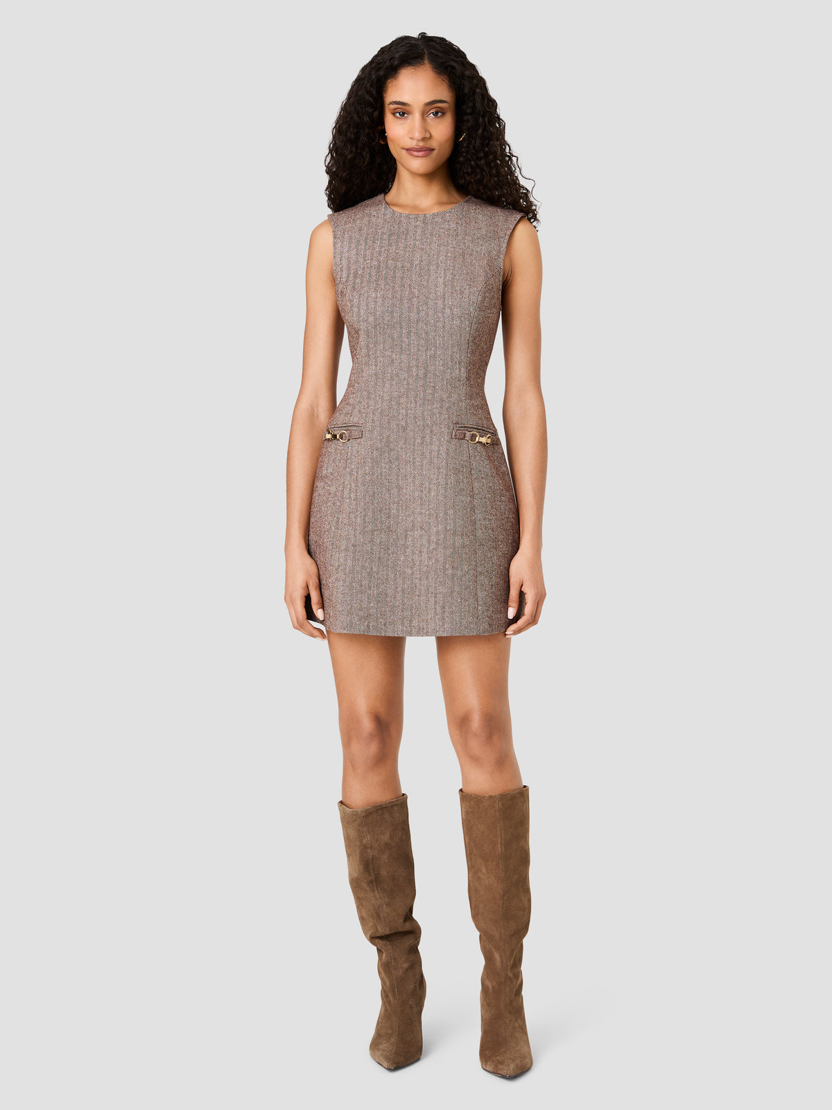 NAYA HERRINGBONE BUCKLE MINI DRESS VIEW 9 | Best Sellers NAYA HERRINGBONE BUCKLE MINI DRESS VIEW 9 | Best Sellers