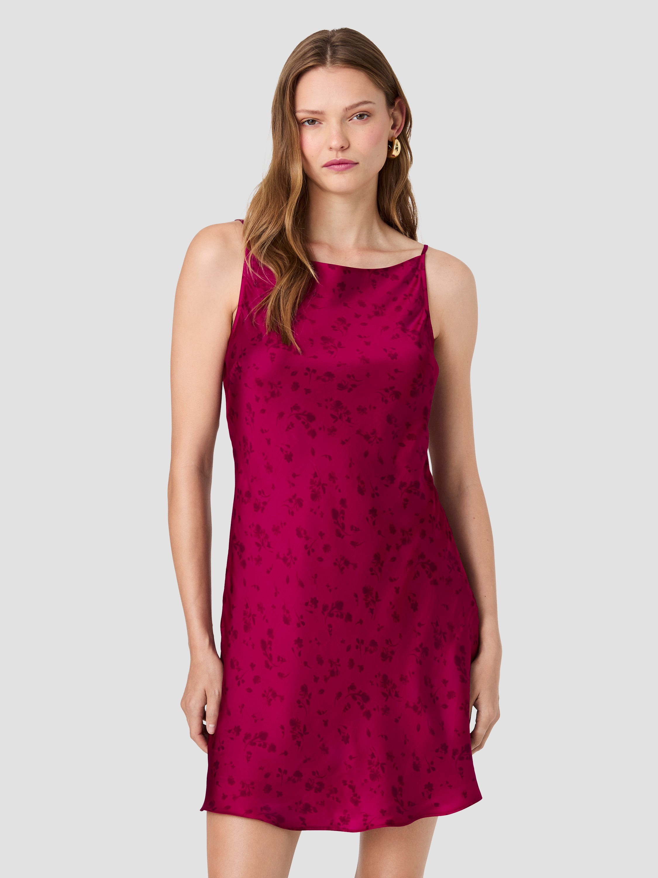 OONA SATIN CELESTE FLEUR FLARE MINI DRESS View 2 | Products OONA SATIN CELESTE FLEUR FLARE MINI DRESS View 2 | Products