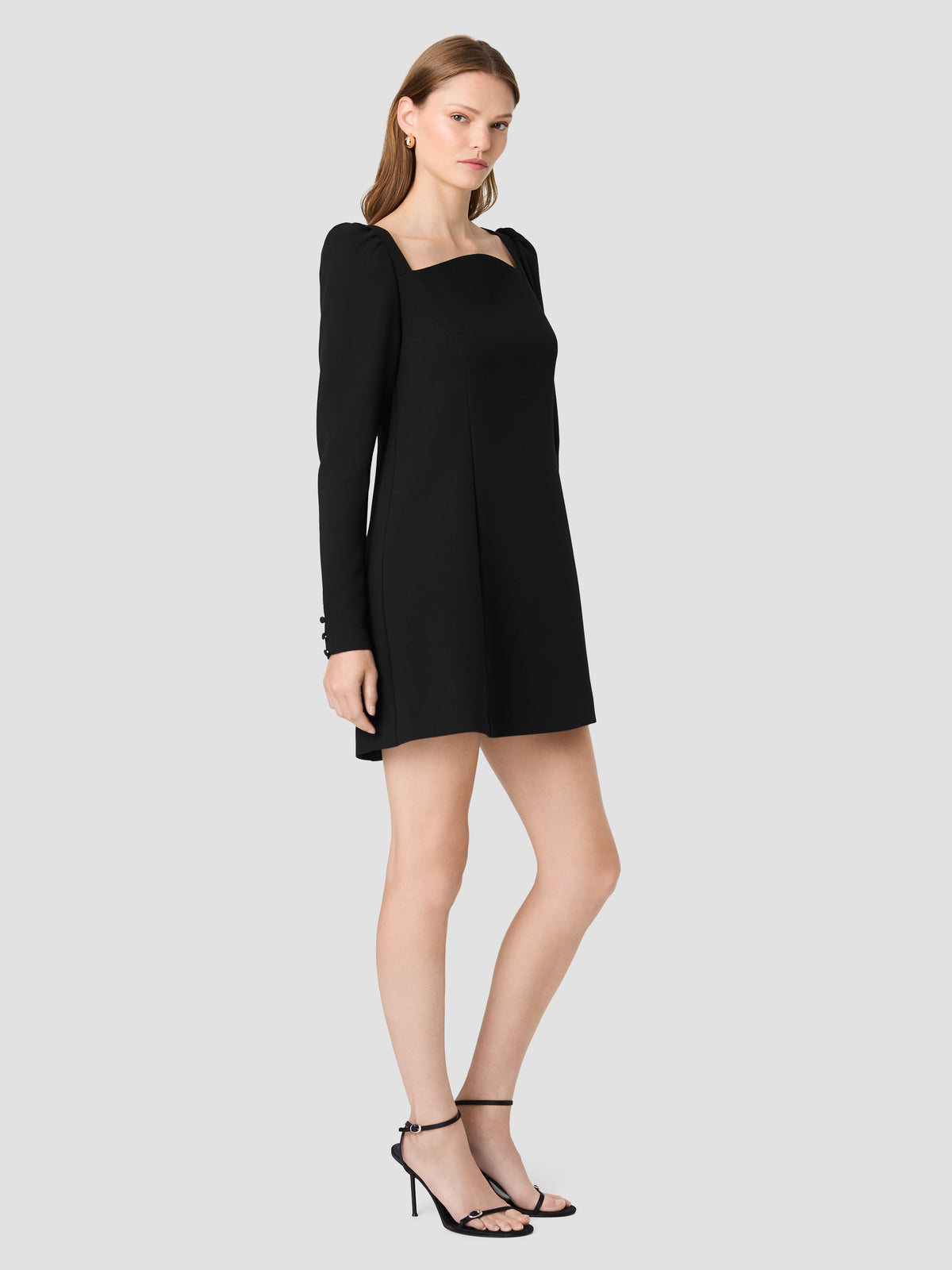 AZRA TWILL PUFF SLEEVE SHIFT MINI DRESS VIEW 5 AZRA TWILL PUFF SLEEVE SHIFT MINI DRESS VIEW 5