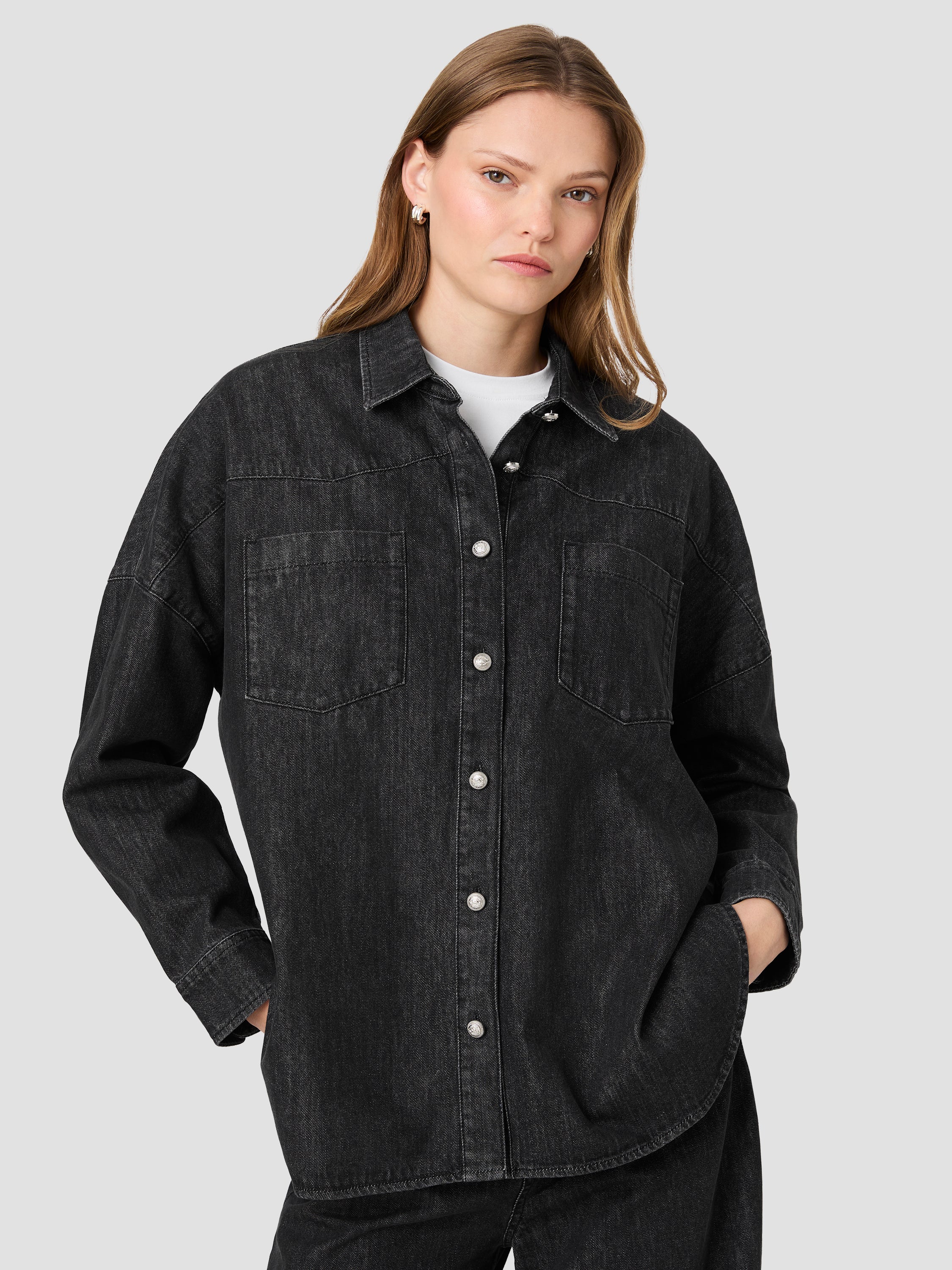 ELTON DENIM BUTTON DOWN SHIRT View 2 ELTON DENIM BUTTON DOWN SHIRT View 2