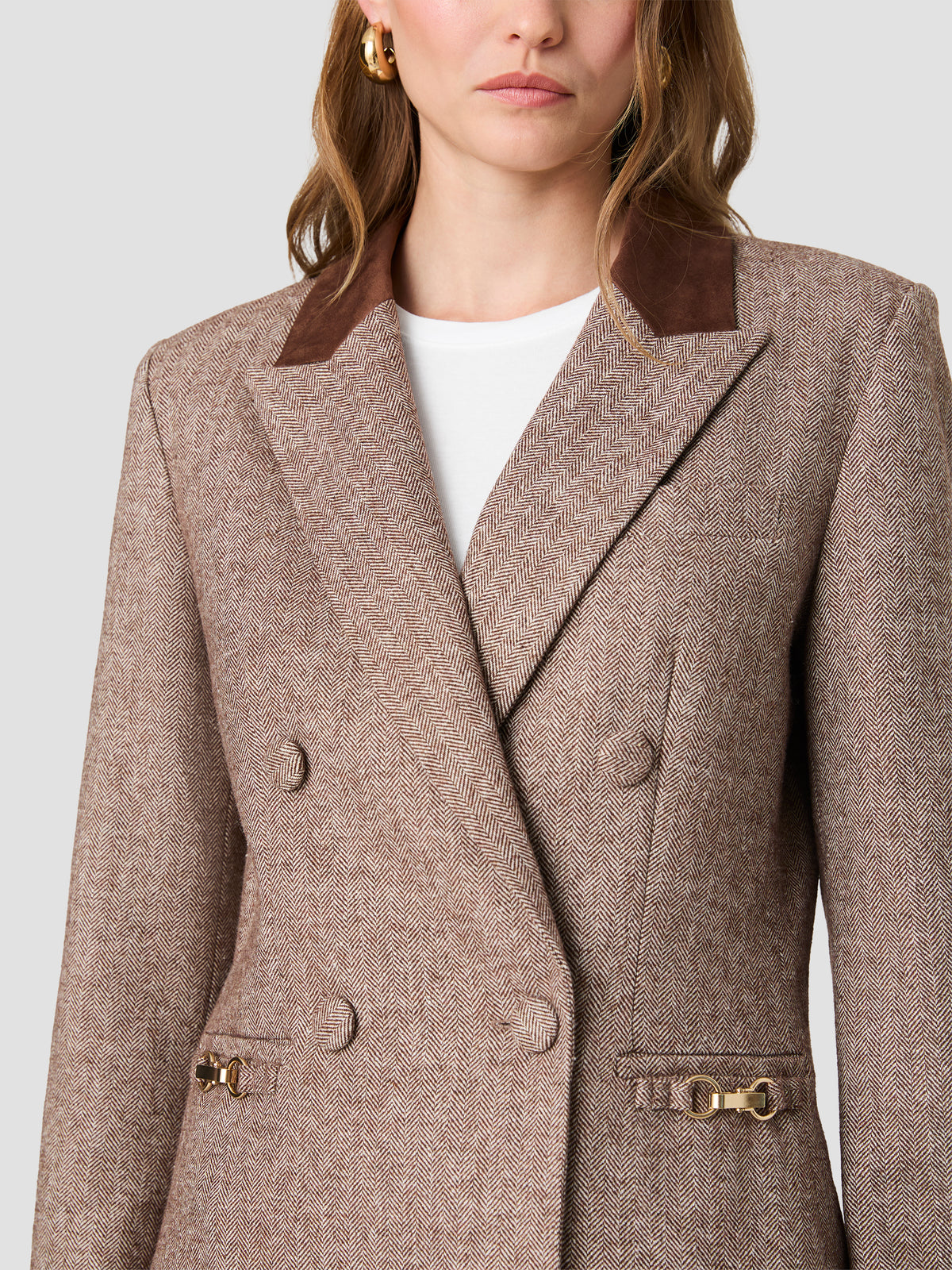 NAYA HERRINGBONE CONTRAST BLAZER VIEW 3 | Best Sellers NAYA HERRINGBONE CONTRAST BLAZER VIEW 3 | Best Sellers