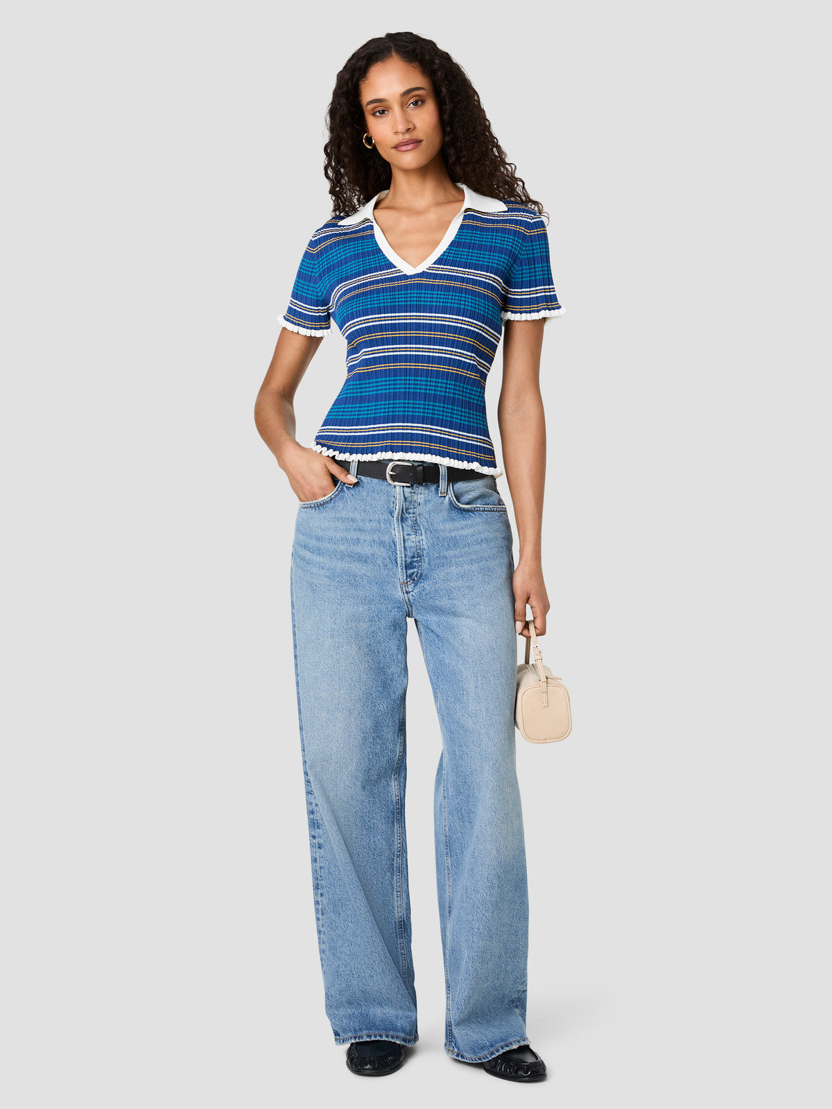 CRINKLE KNIT RIB MULTI STRIPE TOP VIEW 2 | New Arrivals CRINKLE KNIT RIB MULTI STRIPE TOP VIEW 2 | New Arrivals