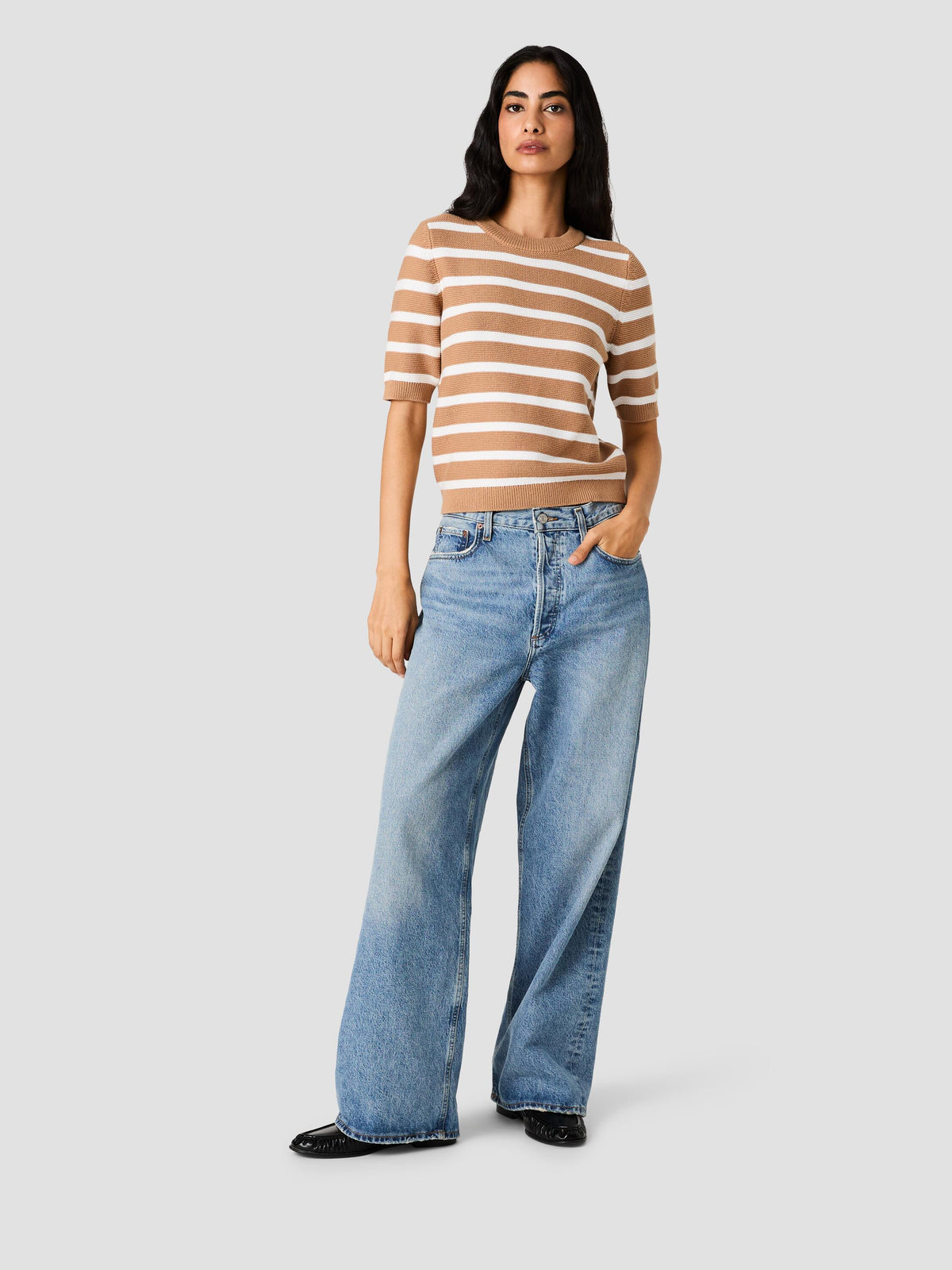 MOZART STRIPE SHORT SLEEVE SWEATER VIEW 6 | The Layering Shop MOZART STRIPE SHORT SLEEVE SWEATER VIEW 6 | The Layering Shop