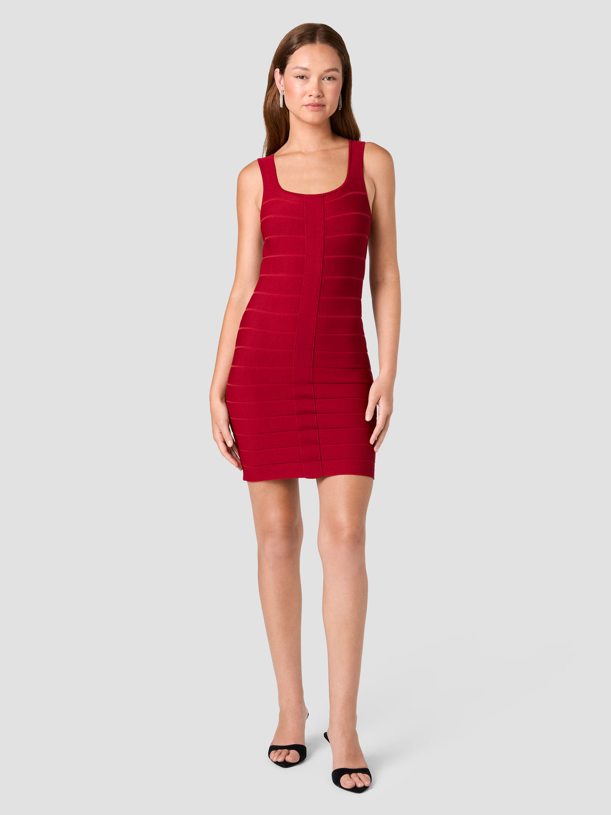 BANDAGE KNIT SQUARE NECK MINI DRESS VIEW 6 BANDAGE KNIT SQUARE NECK MINI DRESS VIEW 6