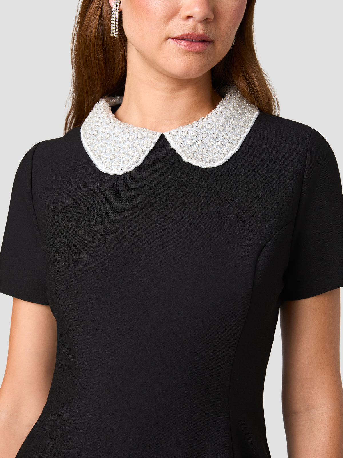 SHELBY TWILL EMBELLISHED COLLAR MINI DRESS VIEW 3 | Women's SHELBY TWILL EMBELLISHED COLLAR MINI DRESS VIEW 3 | Women's