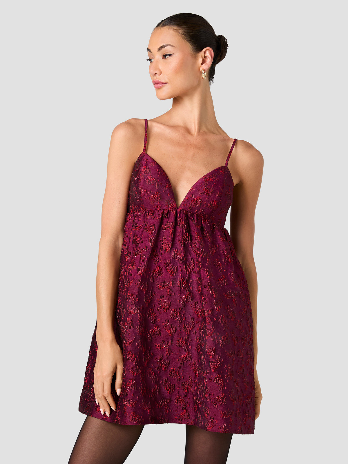ANAYA FLORAL JACQUARD STRAPPY MINI DRESS VIEW 2 ANAYA FLORAL JACQUARD STRAPPY MINI DRESS VIEW 2