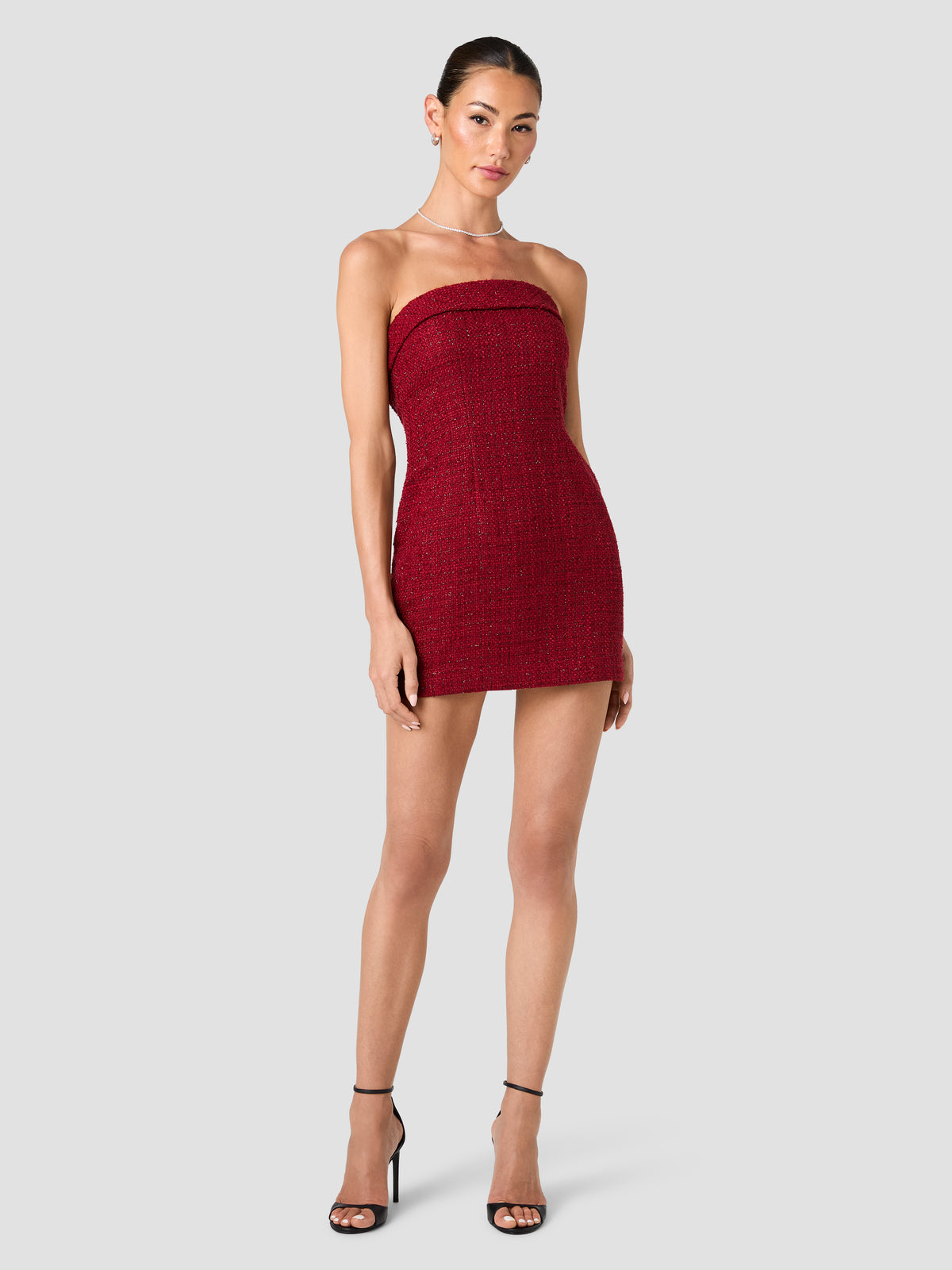SHANTE SHIMMER TWEED STRAPLESS MINI DRESS VIEW 6 SHANTE SHIMMER TWEED STRAPLESS MINI DRESS VIEW 6