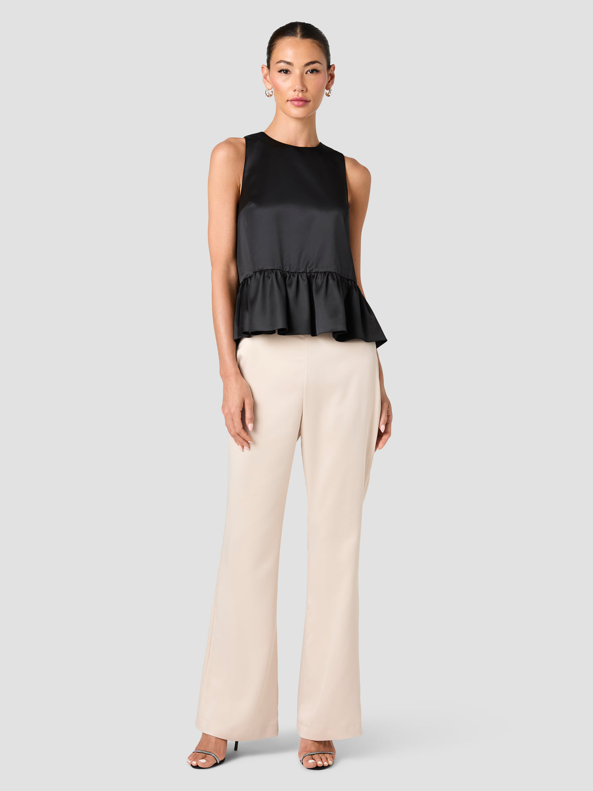 CAREY SATIN SLEEVELESS PEPLUM TOP VIEW 6 CAREY SATIN SLEEVELESS PEPLUM TOP VIEW 6