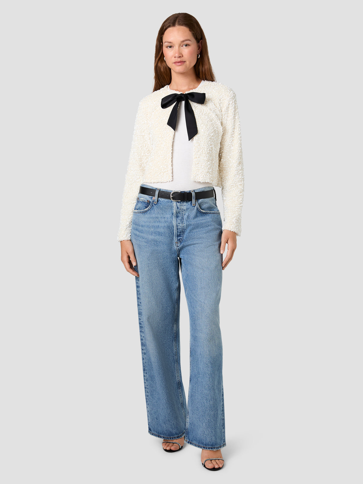 SEQUIN STRETCH VELVET COMBO LONG SLEEVE TOP VIEW 6 SEQUIN STRETCH VELVET COMBO LONG SLEEVE TOP VIEW 6