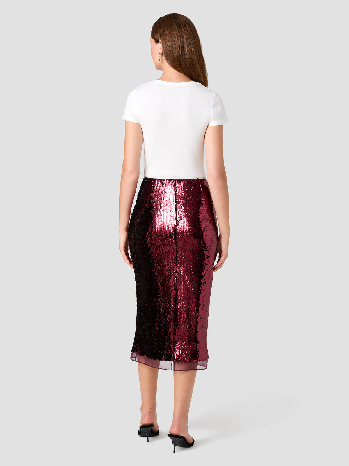 COSETTE STRETCH SEQUIN ORGANZA PEEKABOO MIDI SKIRT VIEW 4 COSETTE STRETCH SEQUIN ORGANZA PEEKABOO MIDI SKIRT VIEW 4