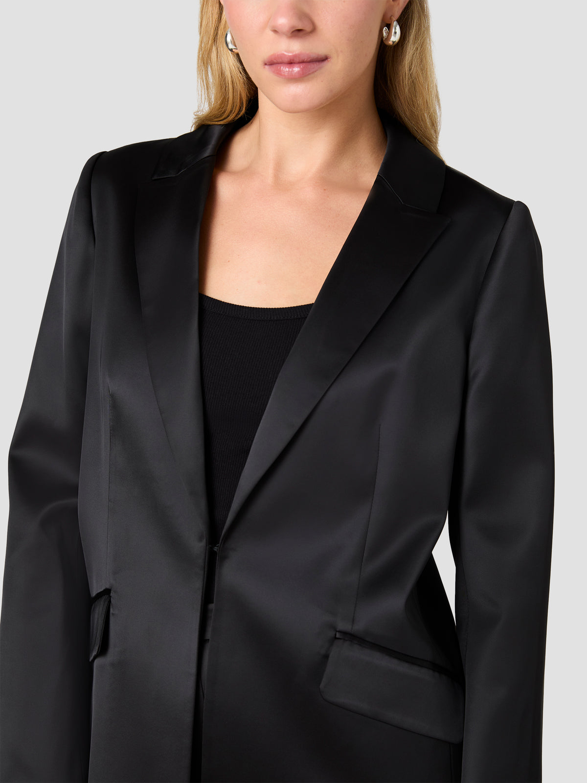 MAELYS STRETCH SATIN OVERSIZED BLAZER VIEW 3 | Coats & Jackets MAELYS STRETCH SATIN OVERSIZED BLAZER VIEW 3 | Coats & Jackets
