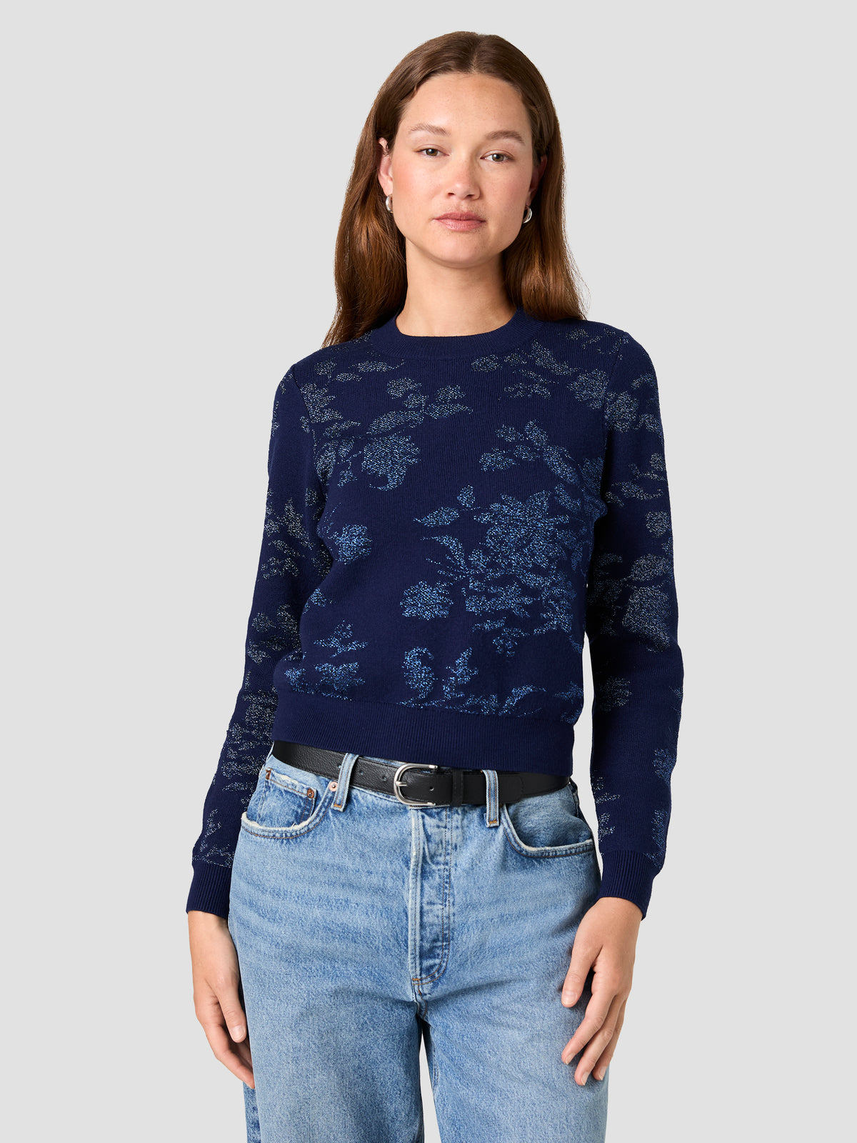 KATJA KNIT COMBO TINSEL PULLOVER SWEATER VIEW 1 KATJA KNIT COMBO TINSEL PULLOVER SWEATER VIEW 1