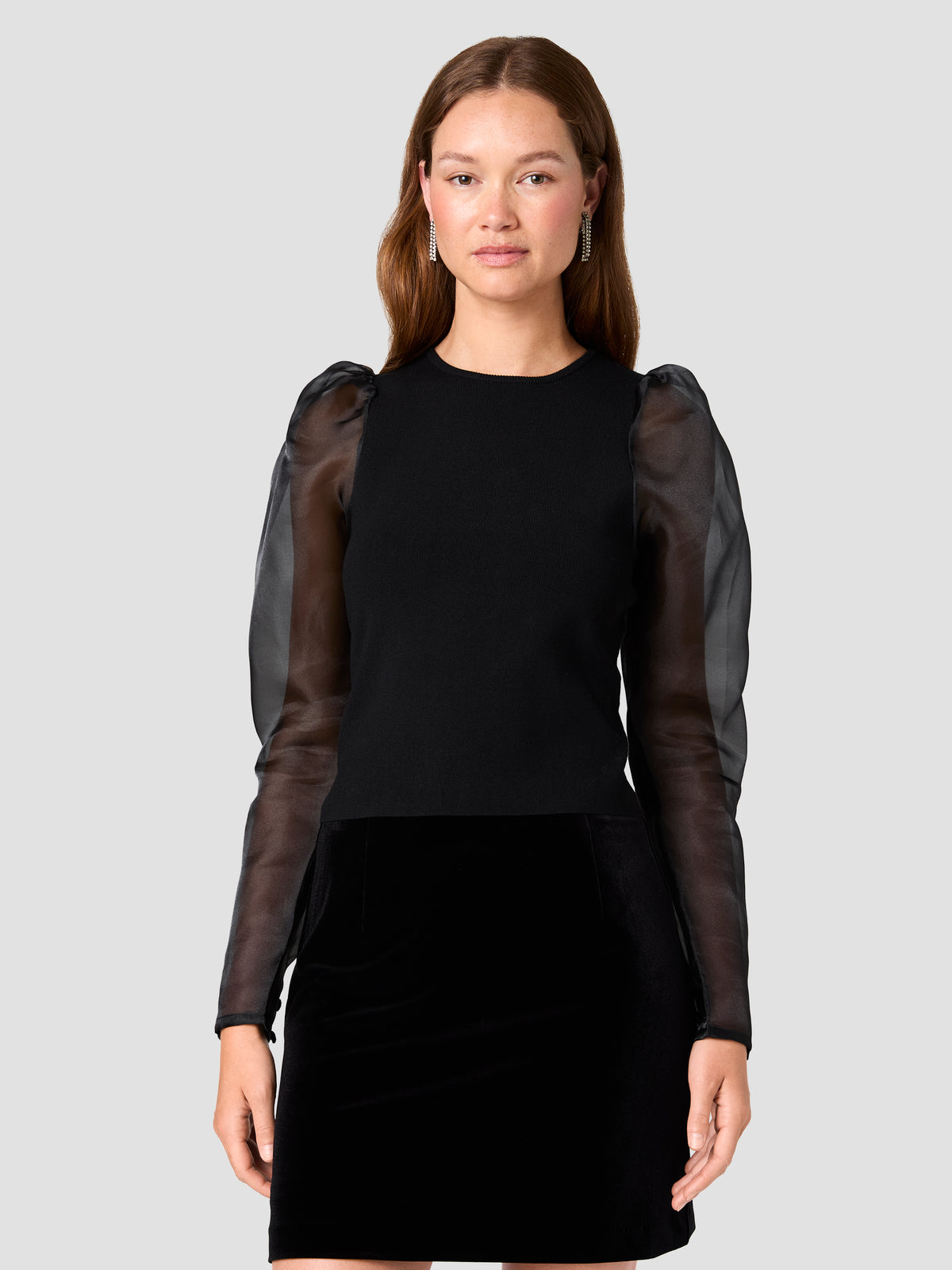 MAXIME KNIT COMBO ORGANZA TOP VIEW 1 | The Layering Shop MAXIME KNIT COMBO ORGANZA TOP VIEW 1 | The Layering Shop