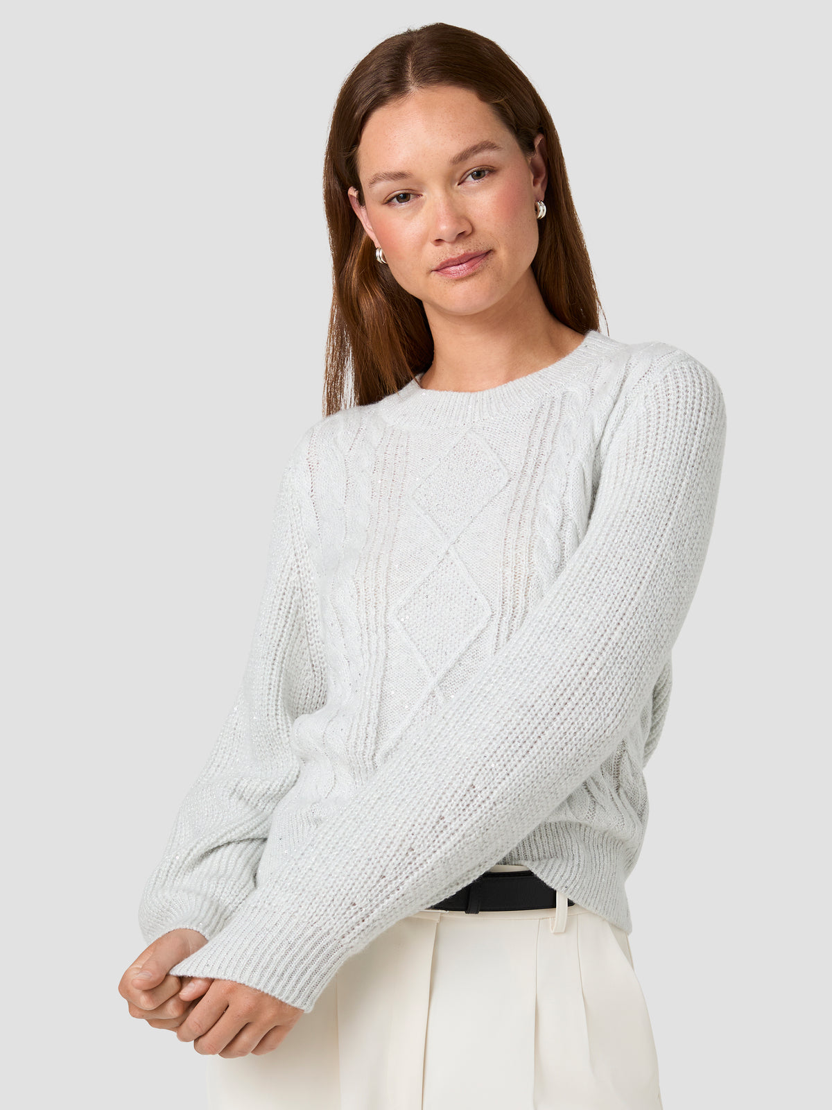 MICRO SEQUIN TINSEL KNIT PULLOVER SWEATER View 1 | Women's MICRO SEQUIN TINSEL KNIT PULLOVER SWEATER View 1 | Women's