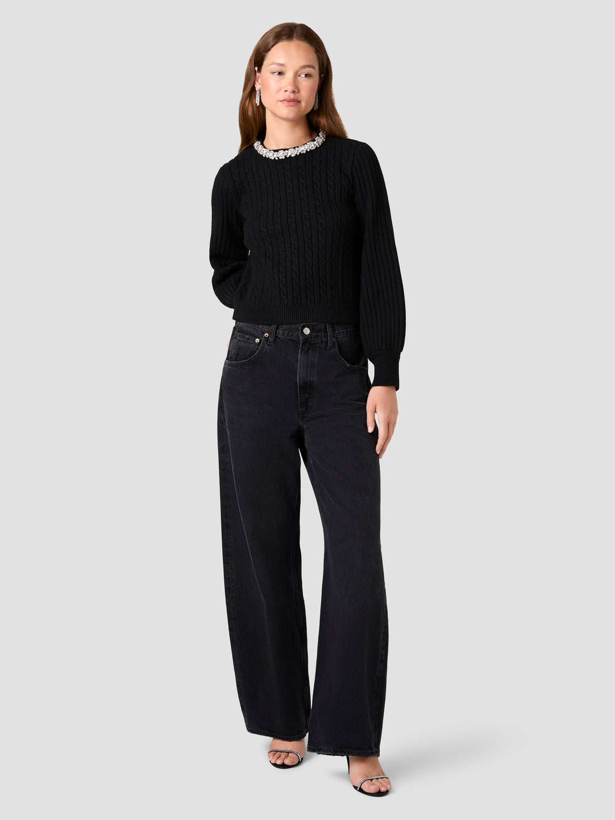 AVEA KNIT CABLE EMBELLISHED LONG SLEEVE SWEATER VIEW 6 | Women's Shop All AVEA KNIT CABLE EMBELLISHED LONG SLEEVE SWEATER VIEW 6 | Women's Shop All