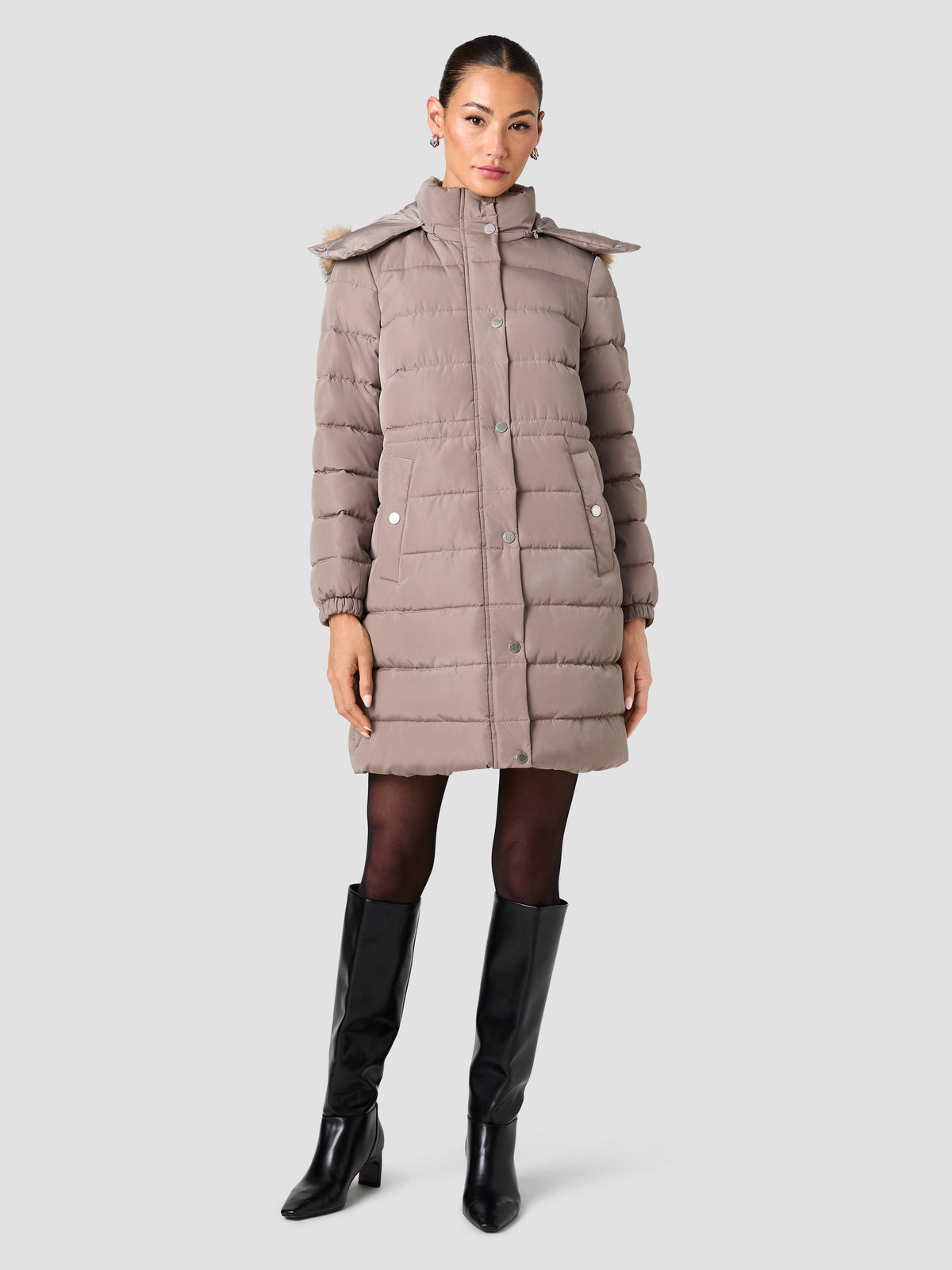 KYLE FUR HOODED PUFFER JACKET VIEW 6 KYLE FUR HOODED PUFFER JACKET VIEW 6