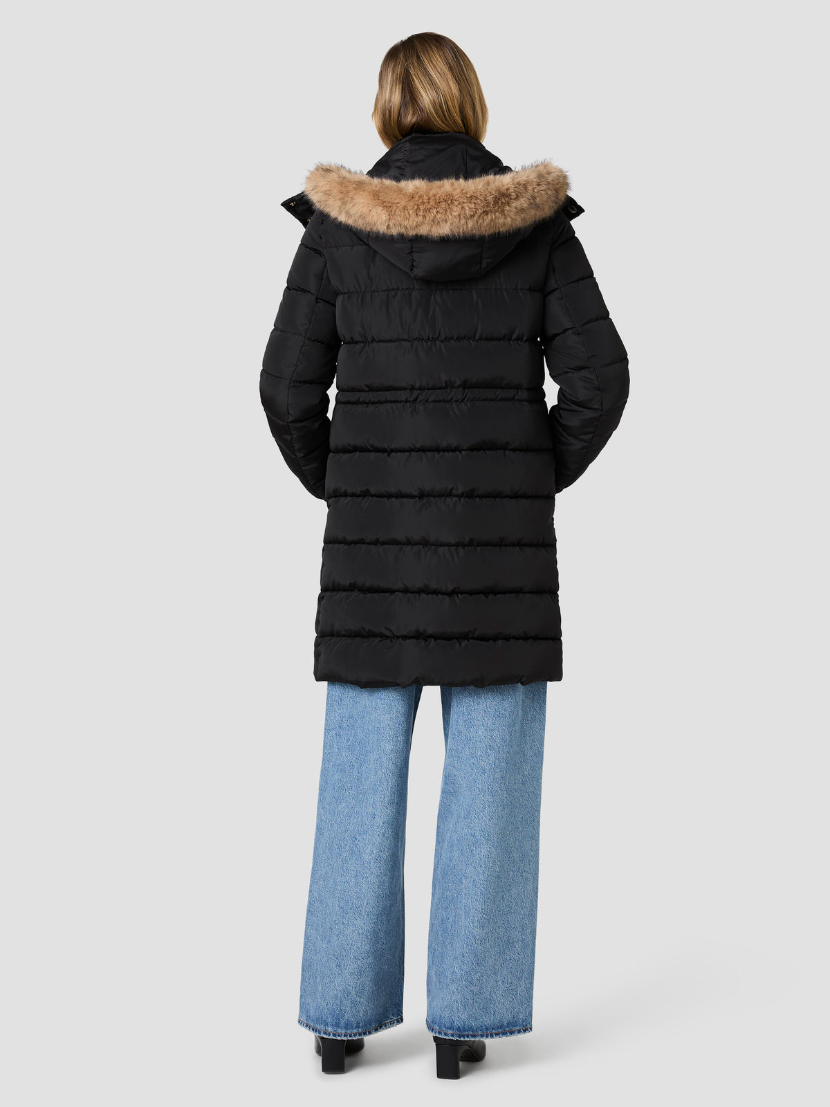 KYLE FUR HOODED PUFFER JACKET VIEW 3 KYLE FUR HOODED PUFFER JACKET VIEW 3
