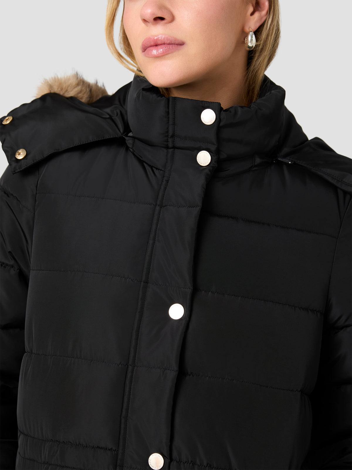 KYLE FUR HOODED PUFFER JACKET VIEW 2 KYLE FUR HOODED PUFFER JACKET VIEW 2