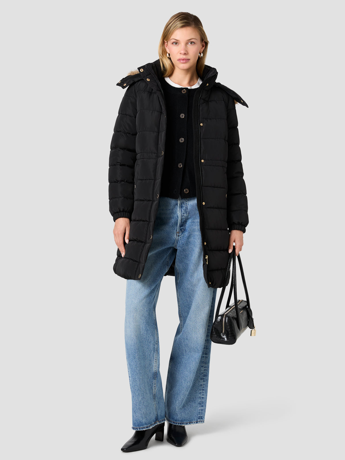 KYLE FUR HOODED PUFFER JACKET VIEW 1 KYLE FUR HOODED PUFFER JACKET VIEW 1