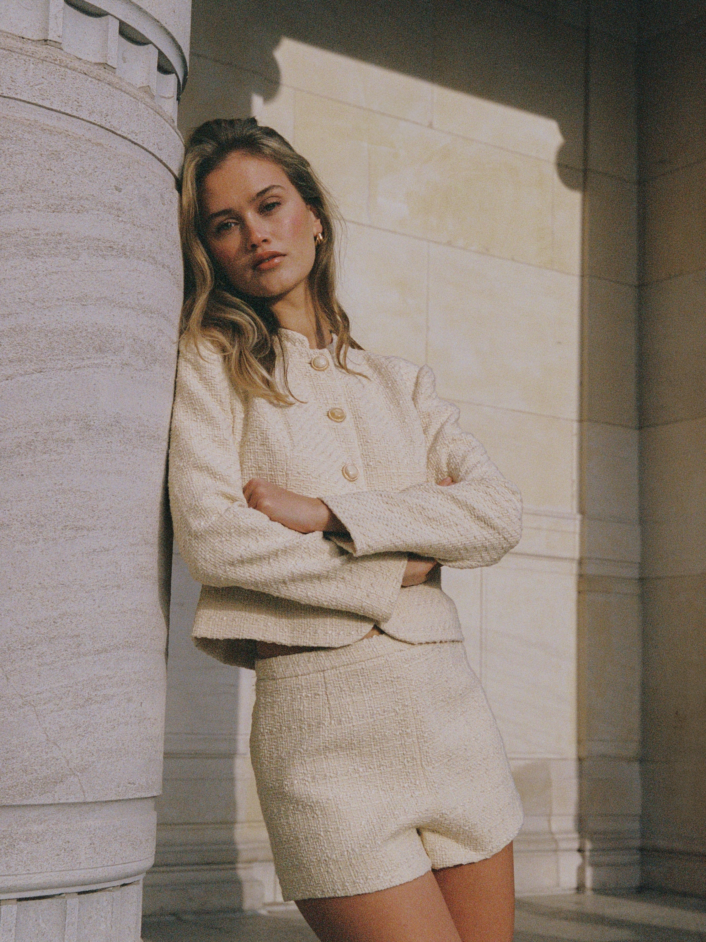 STRUCTURED TWEED SLIM FIT JACKET View 1 | Sale STRUCTURED TWEED SLIM FIT JACKET View 1 | Sale