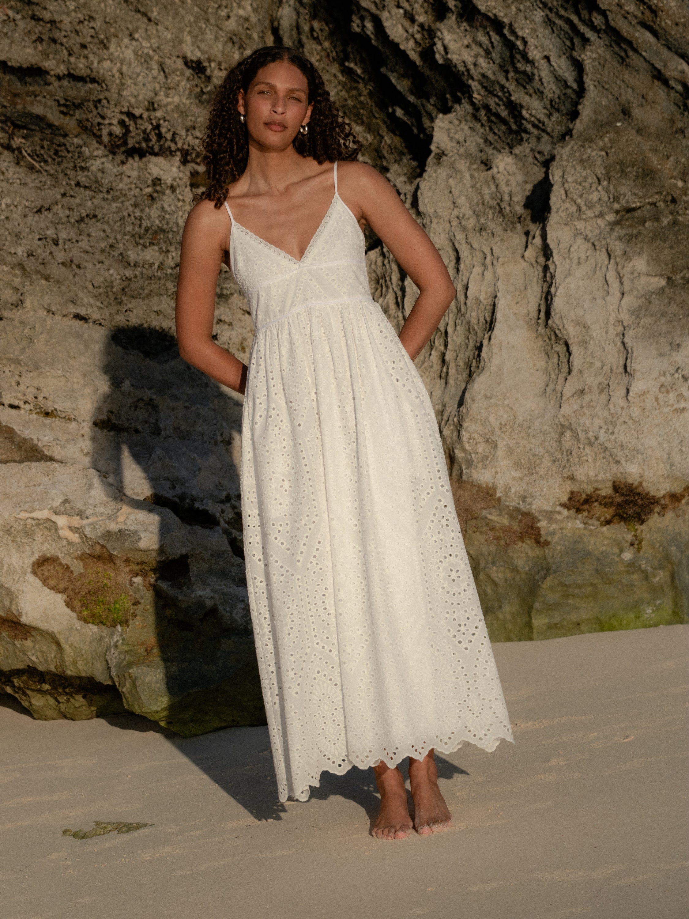 TRINI COTTON EYELET MAXI DRESS View 1 | White Dresses TRINI COTTON EYELET MAXI DRESS View 1 | White Dresses