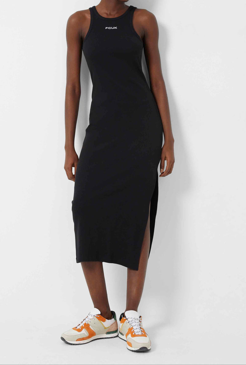 FCUK Ribbed Racer Midi Dress