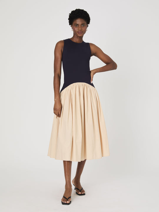 Kayle Jia Mix Midi Dress