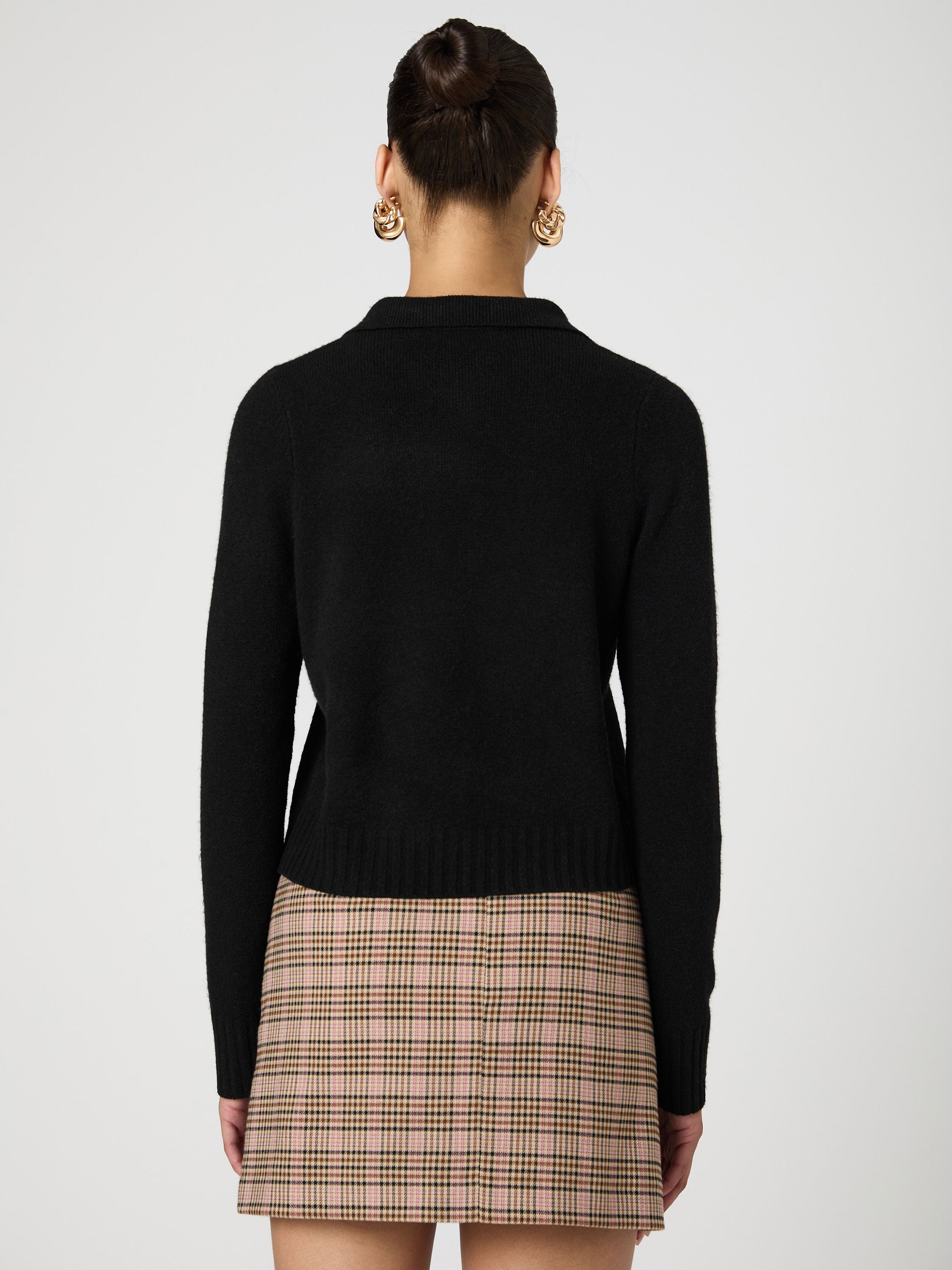Vhari Long Sleeve Polo Sweater Black | French Connection US